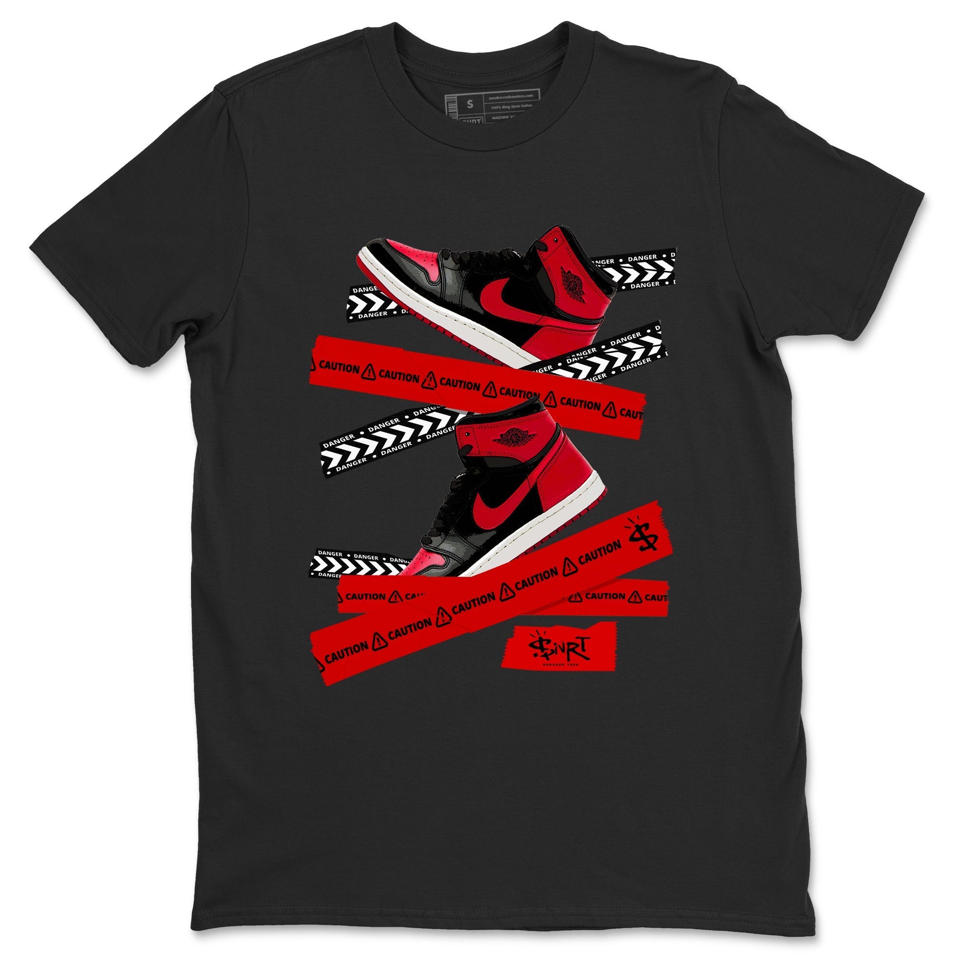 Caution Tape snkmatch Tees - Air Jordan 1 '85 Bred