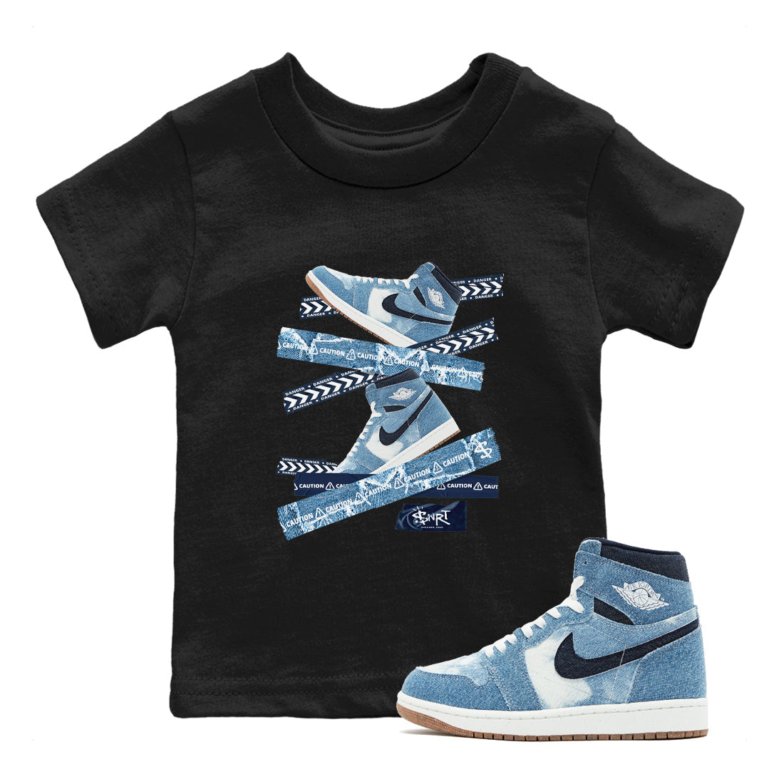 Caution Tape snkmatch Tees Kids - Air Jordan 1 Denim 2024
