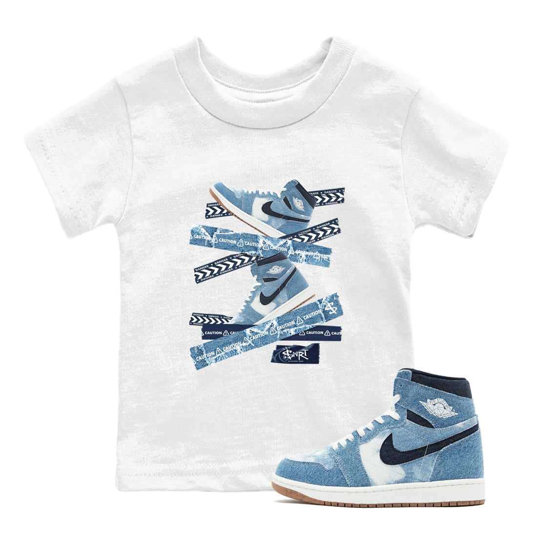 Caution Tape snkmatch Tees Kids - Air Jordan 1 Denim 2024