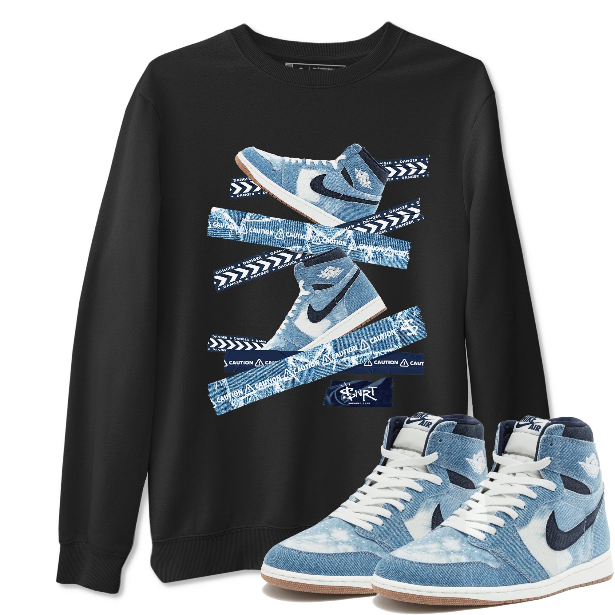 Caution Tape snkmatch Tees - Air Jordan 1 Denim 2024