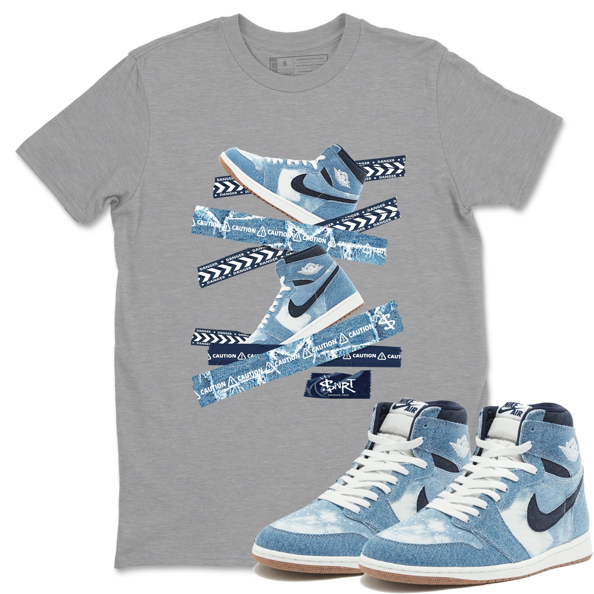 Caution Tape snkmatch Tees - Air Jordan 1 Denim 2024