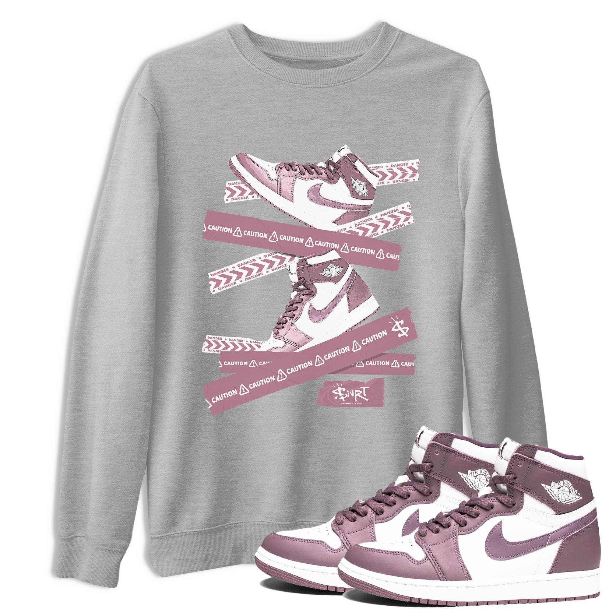 Caution Tape snkmatch Tee - Air Jordan 1 Mauve