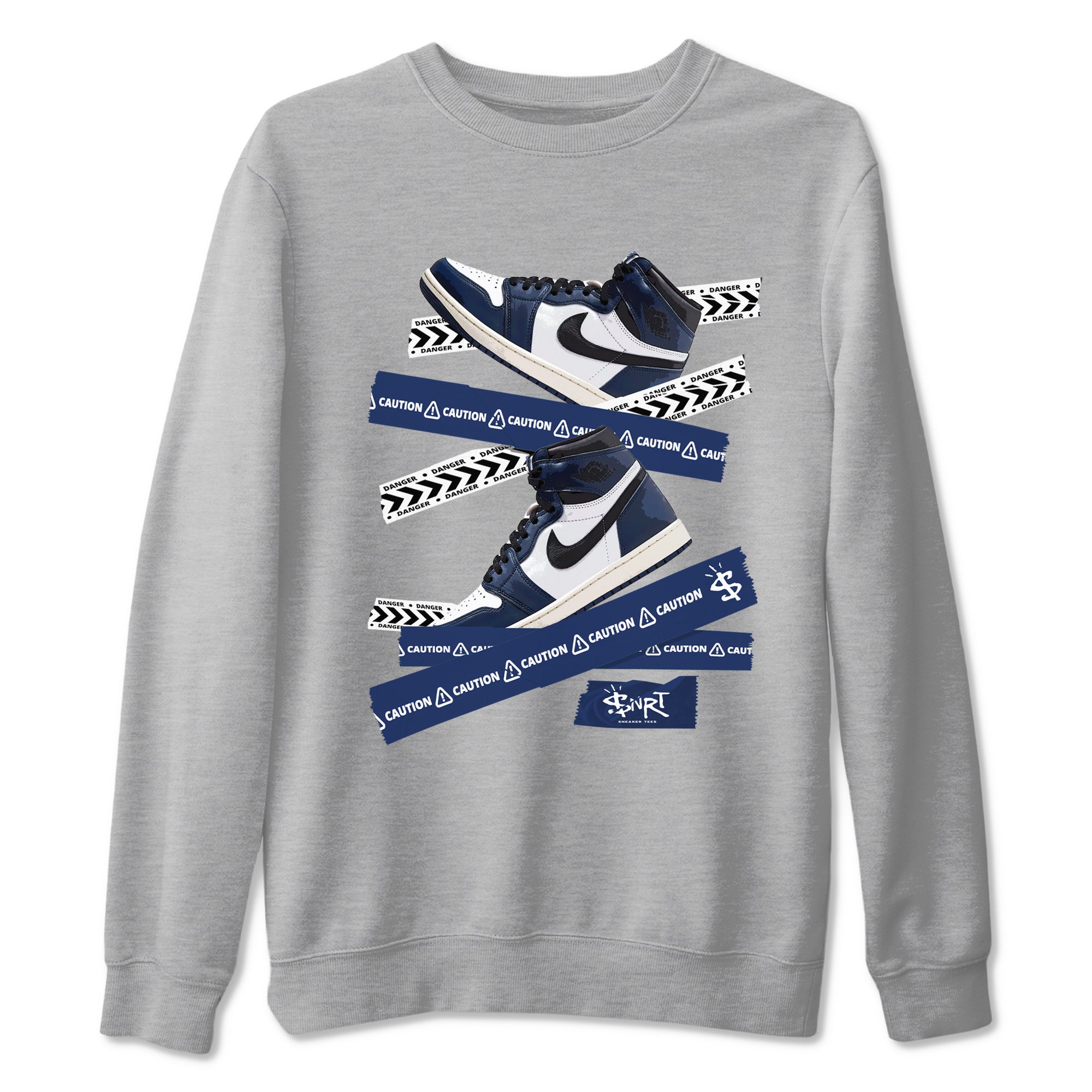 Caution Tape snkmatch Tees - Air Jordan 1 Midnight Navy