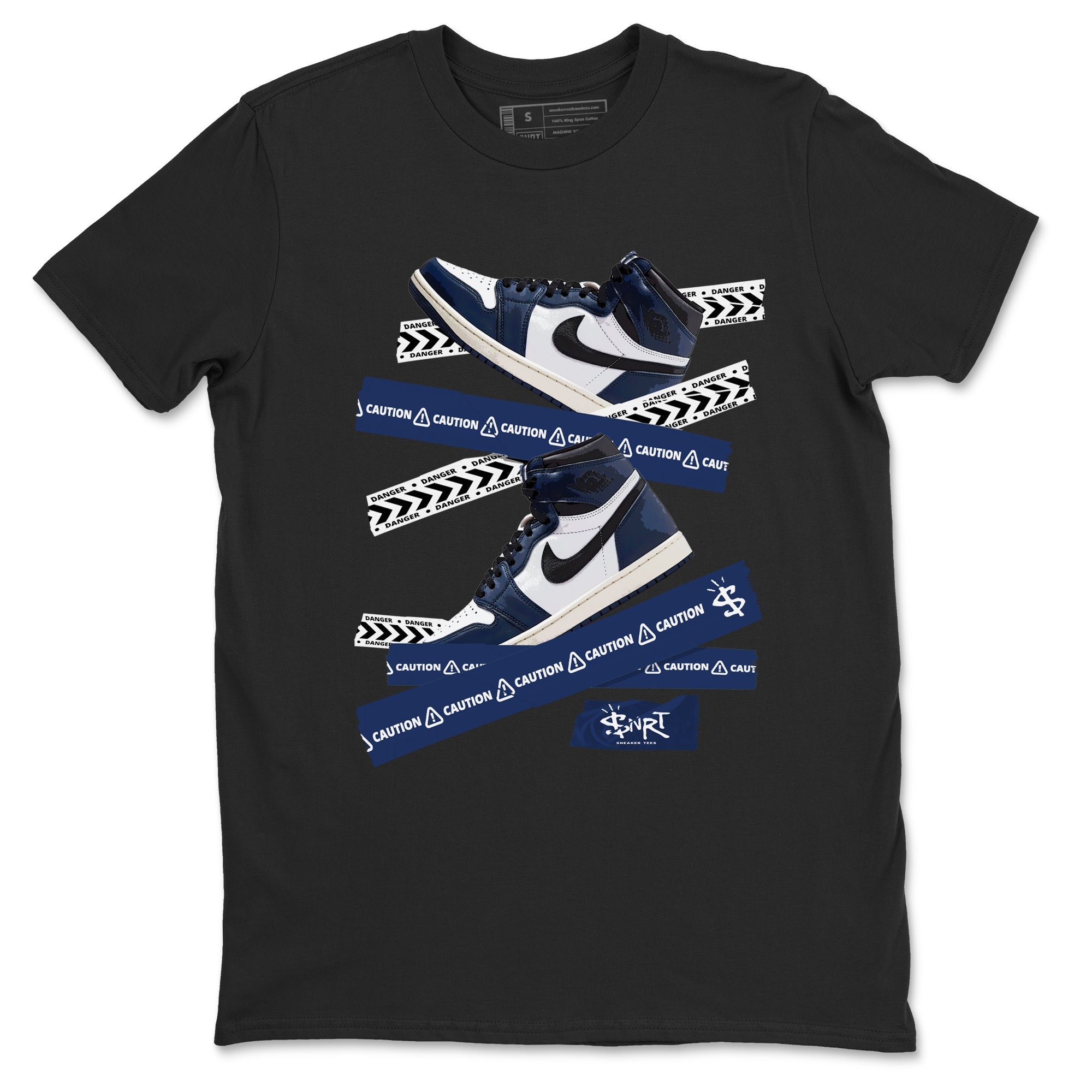 Caution Tape snkmatch Tees - Air Jordan 1 Midnight Navy
