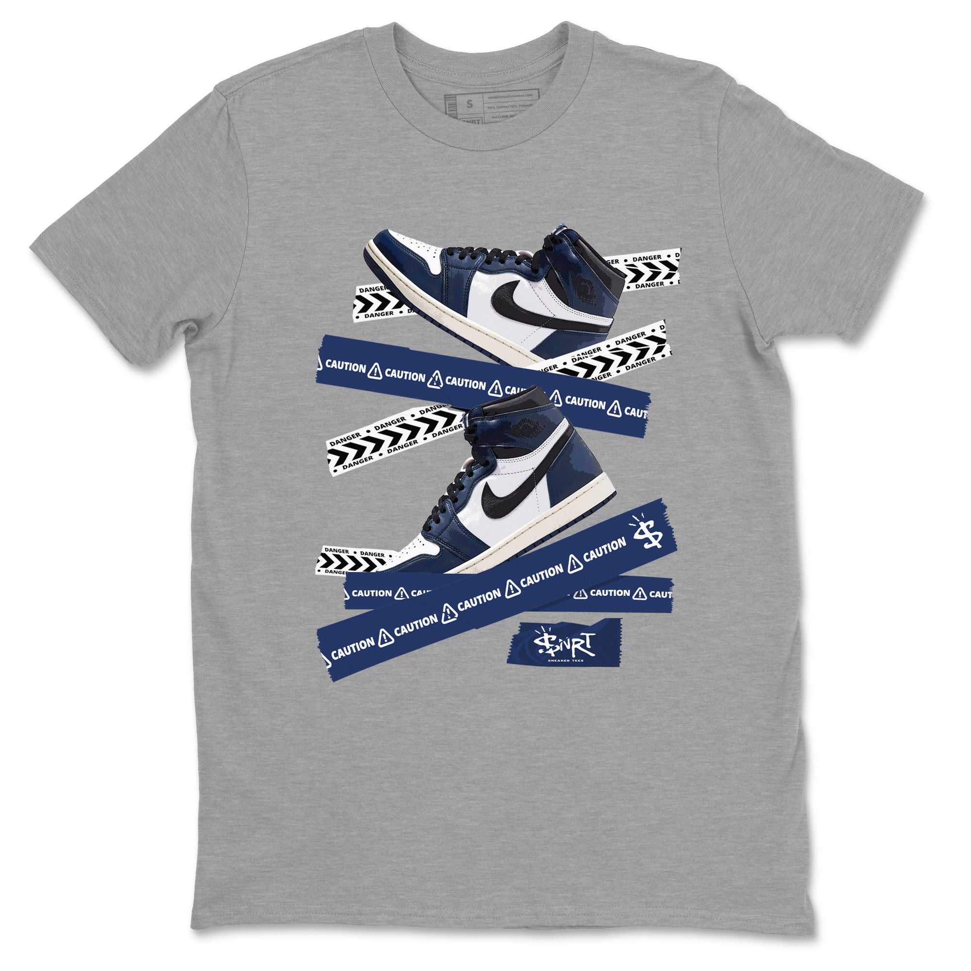 Caution Tape snkmatch Tees - Air Jordan 1 Midnight Navy