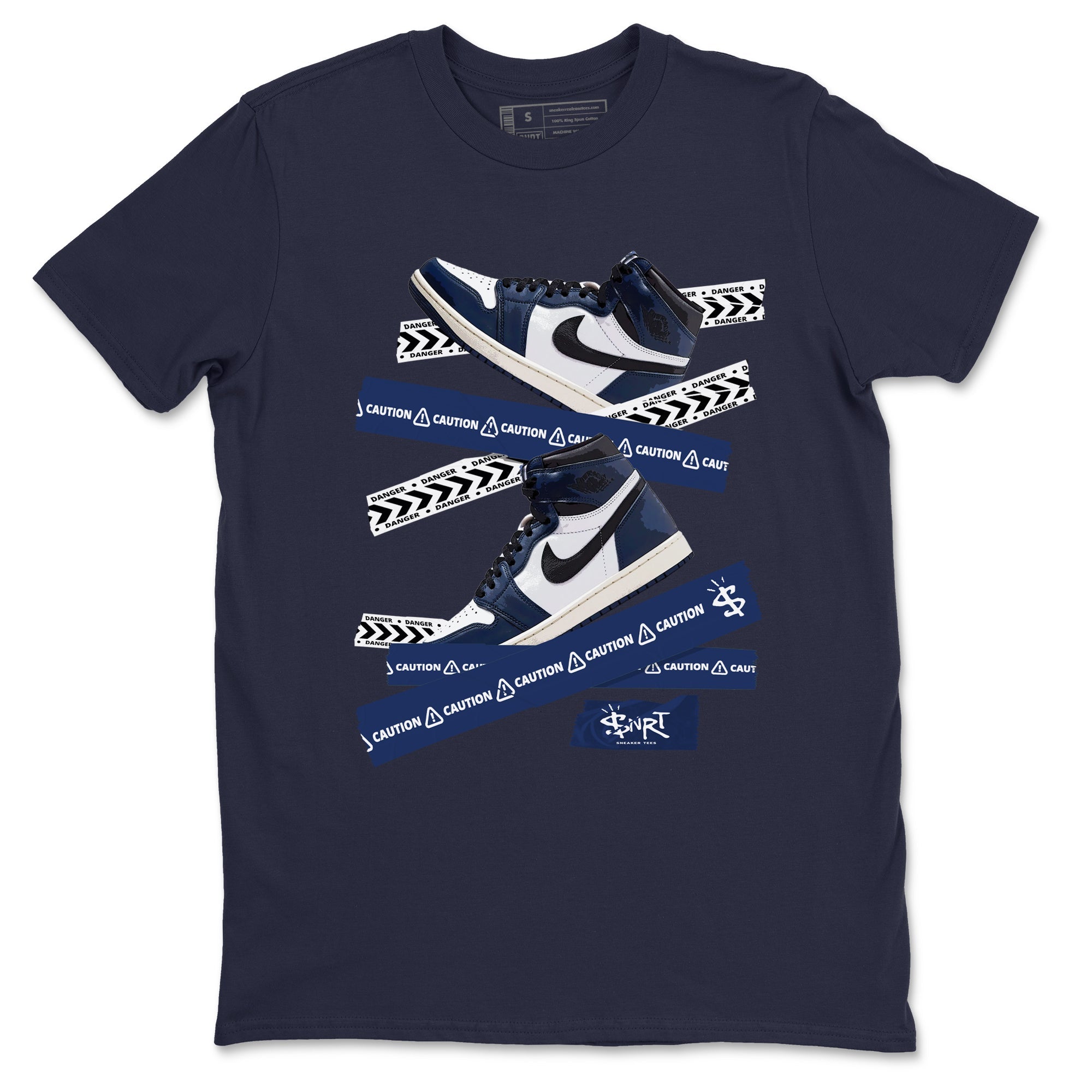 Caution Tape snkmatch Tees - Air Jordan 1 Midnight Navy