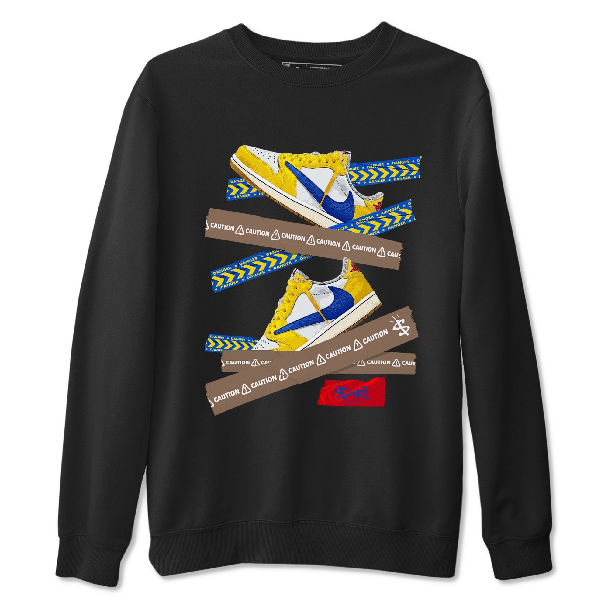 Caution Tape snkmatch Tees - Air Jordan 1 Travis Scott Canary