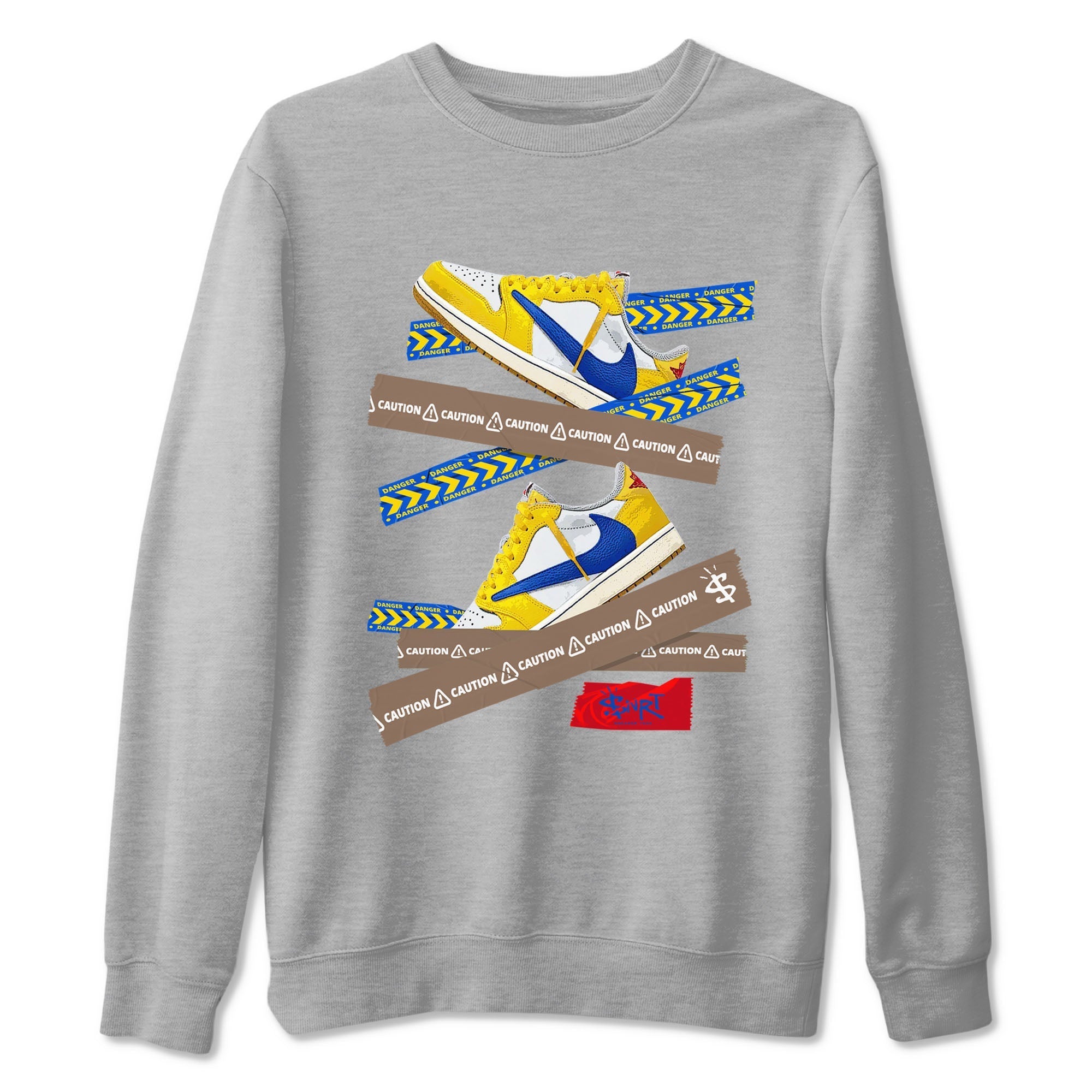 Caution Tape snkmatch Tees - Air Jordan 1 Travis Scott Canary