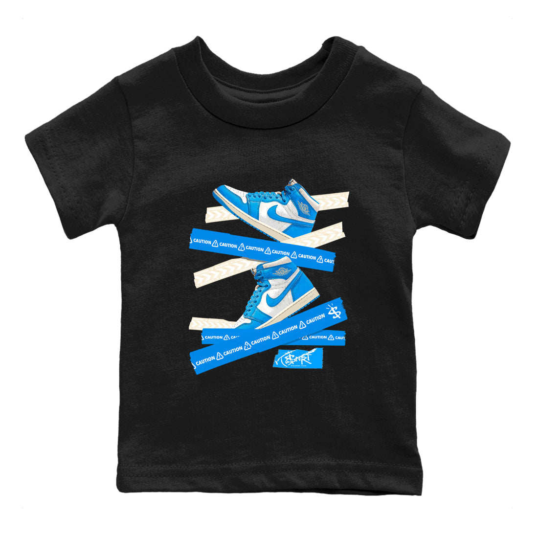 Caution Tape snkmatch Tees Kids - Air Jordan 1 UNC Reimagined