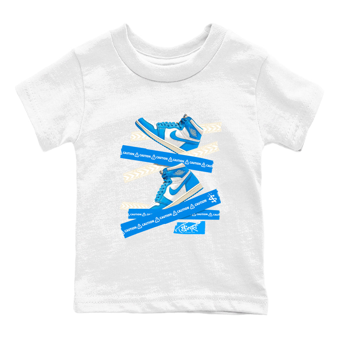Caution Tape snkmatch Tees Kids - Air Jordan 1 UNC Reimagined