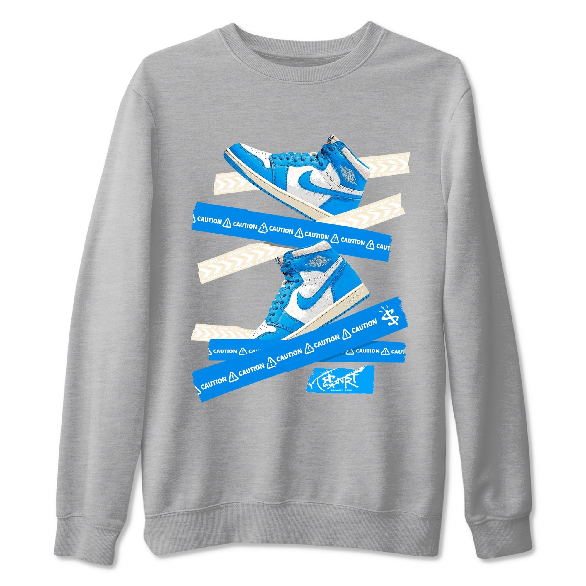 Caution Tape snkmatch Tees - Air Jordan 1 UNC Reimagined