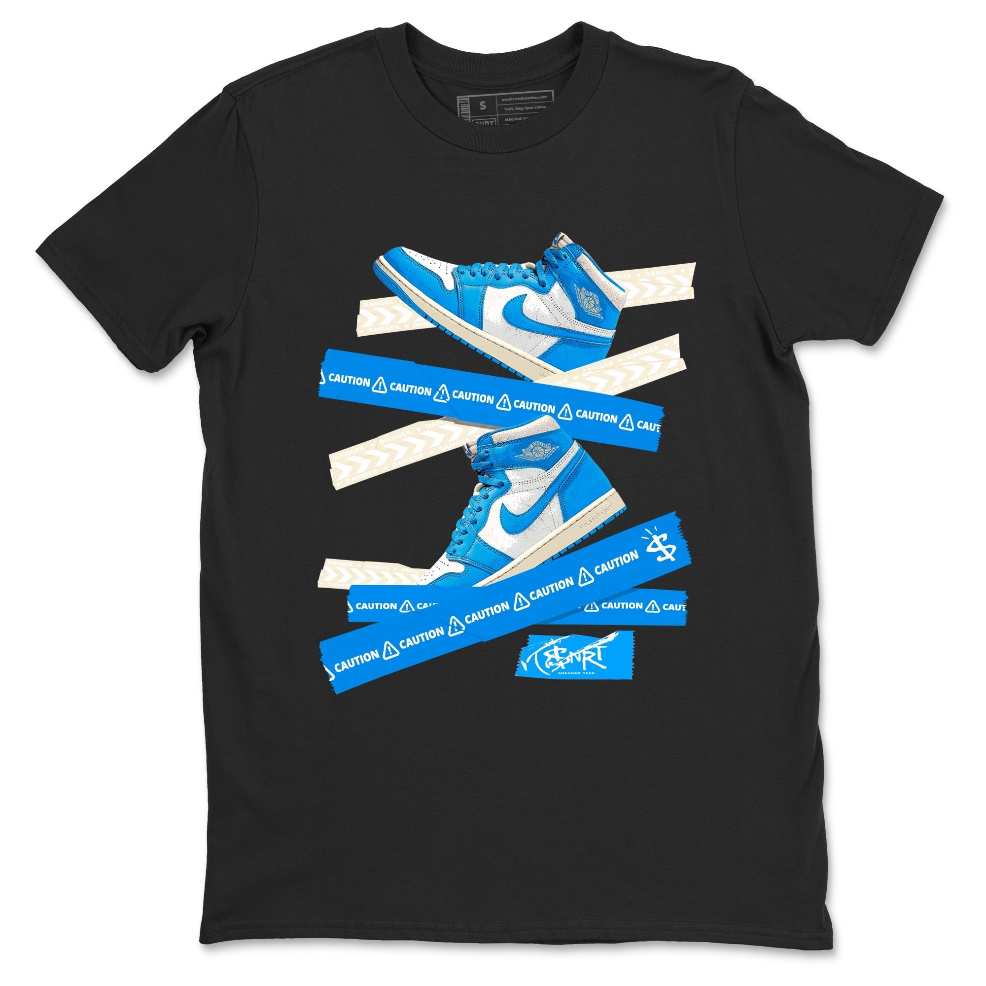 Caution Tape snkmatch Tees - Air Jordan 1 UNC Reimagined
