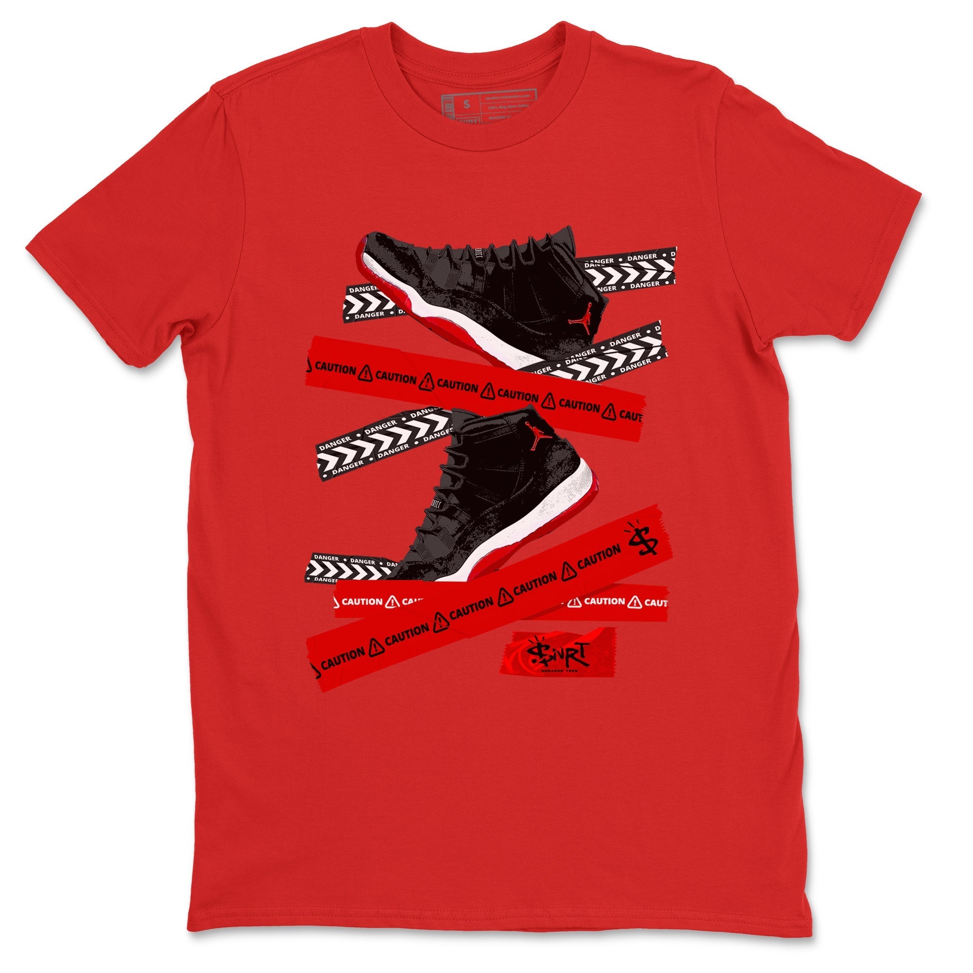 Caution Tape snkmatch Tees - Air Jordan 11 Bred Velvet