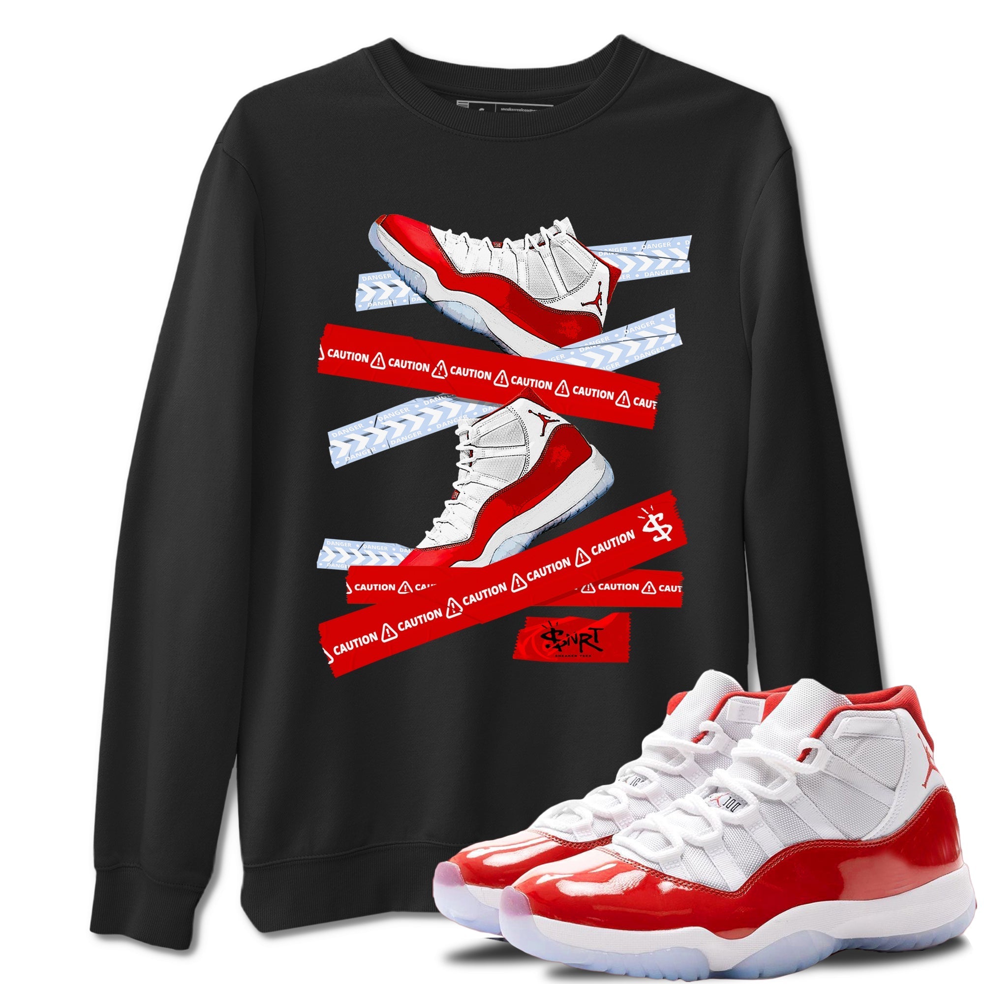 Caution Tape snkmatch Tees - Air Jordan 11 Cherry