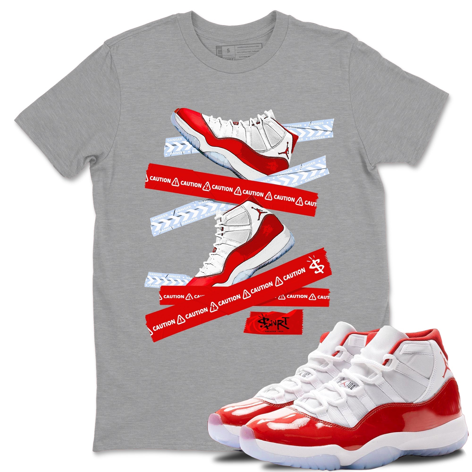 Caution Tape snkmatch Tees - Air Jordan 11 Cherry