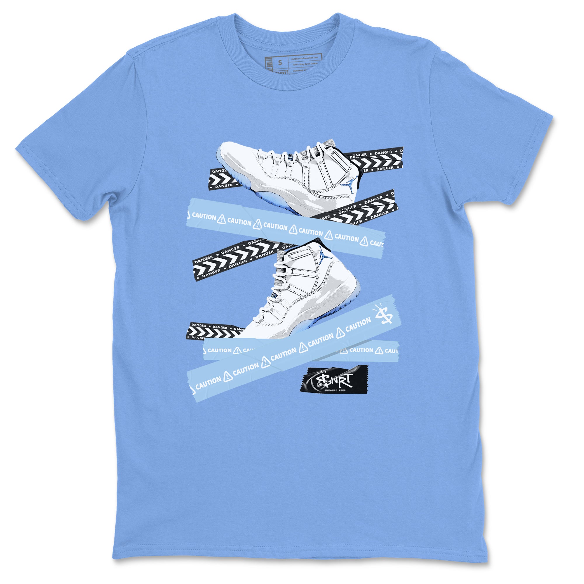Caution Tape snkmatch Tees - Air Jordan 11 Retro Legend Blue