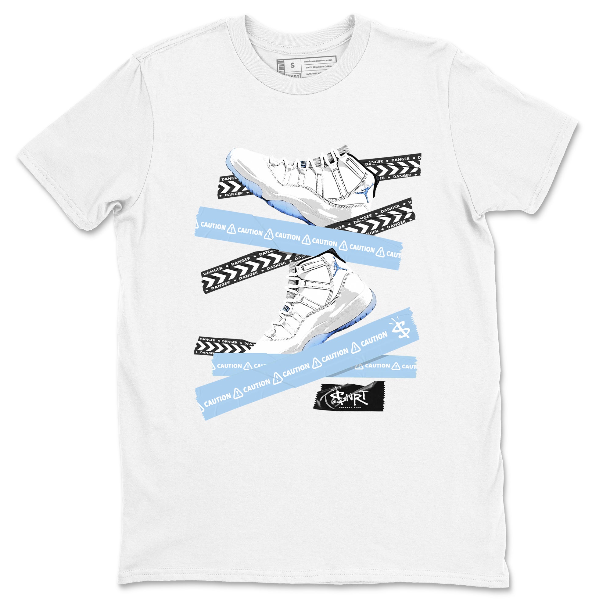 Caution Tape snkmatch Tees - Air Jordan 11 Retro Legend Blue