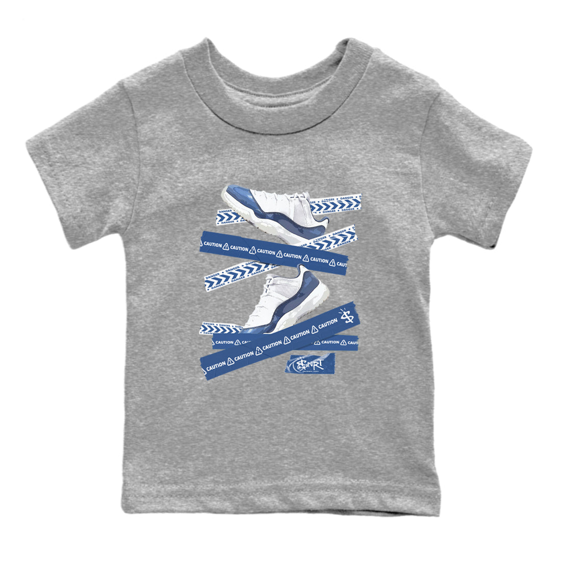 Caution Tape snkmatch Tees Kids - Air Jordan 11 Diffused Blue