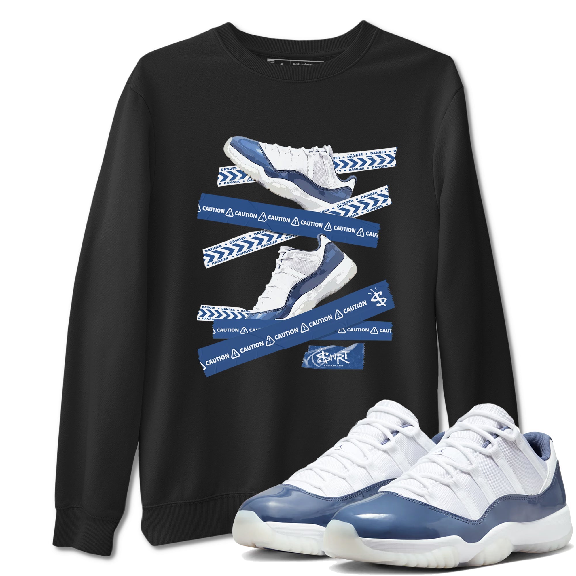 Caution Tape snkmatch Tees - Air Jordan 11 Diffused Blue