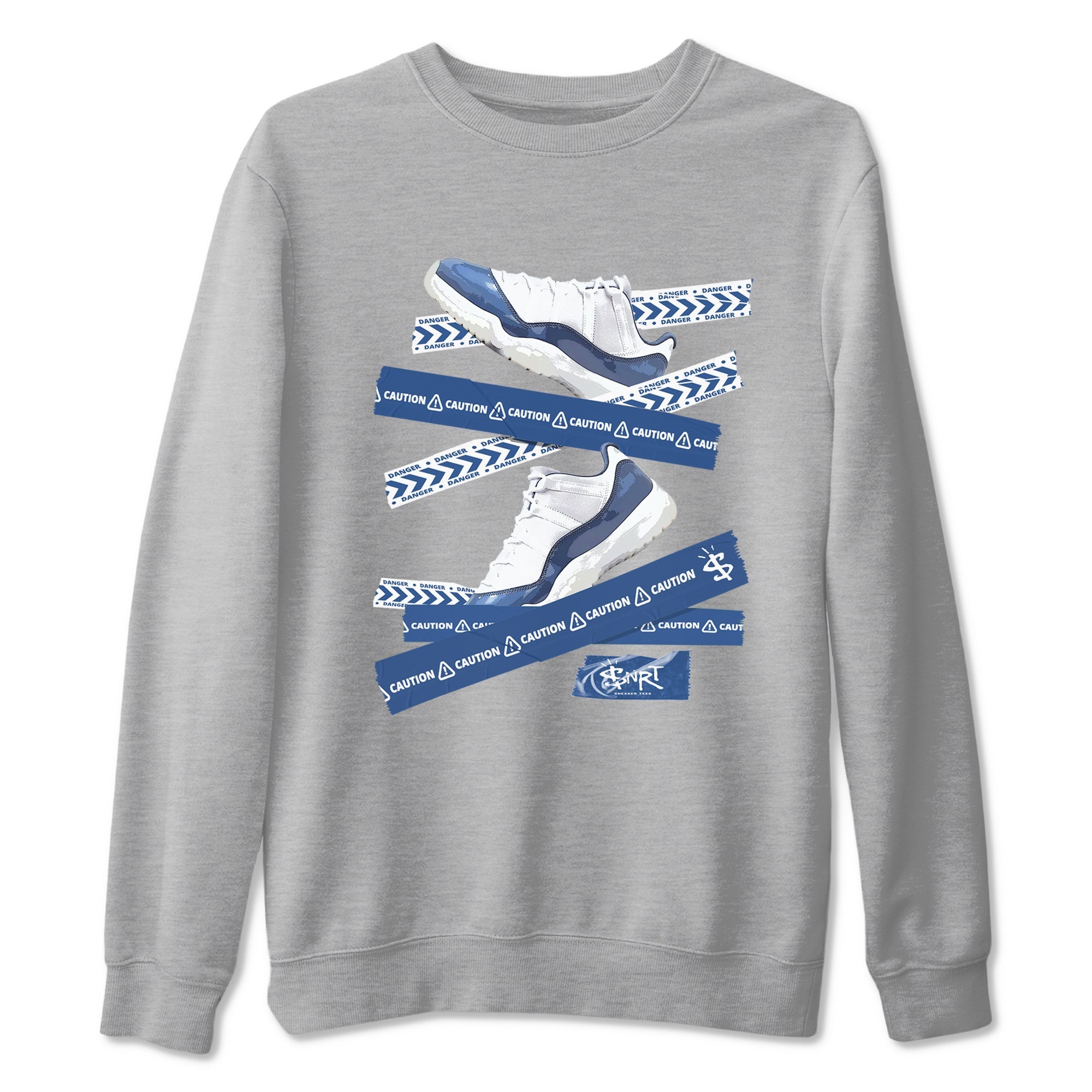 Caution Tape snkmatch Tees - Air Jordan 11 Diffused Blue
