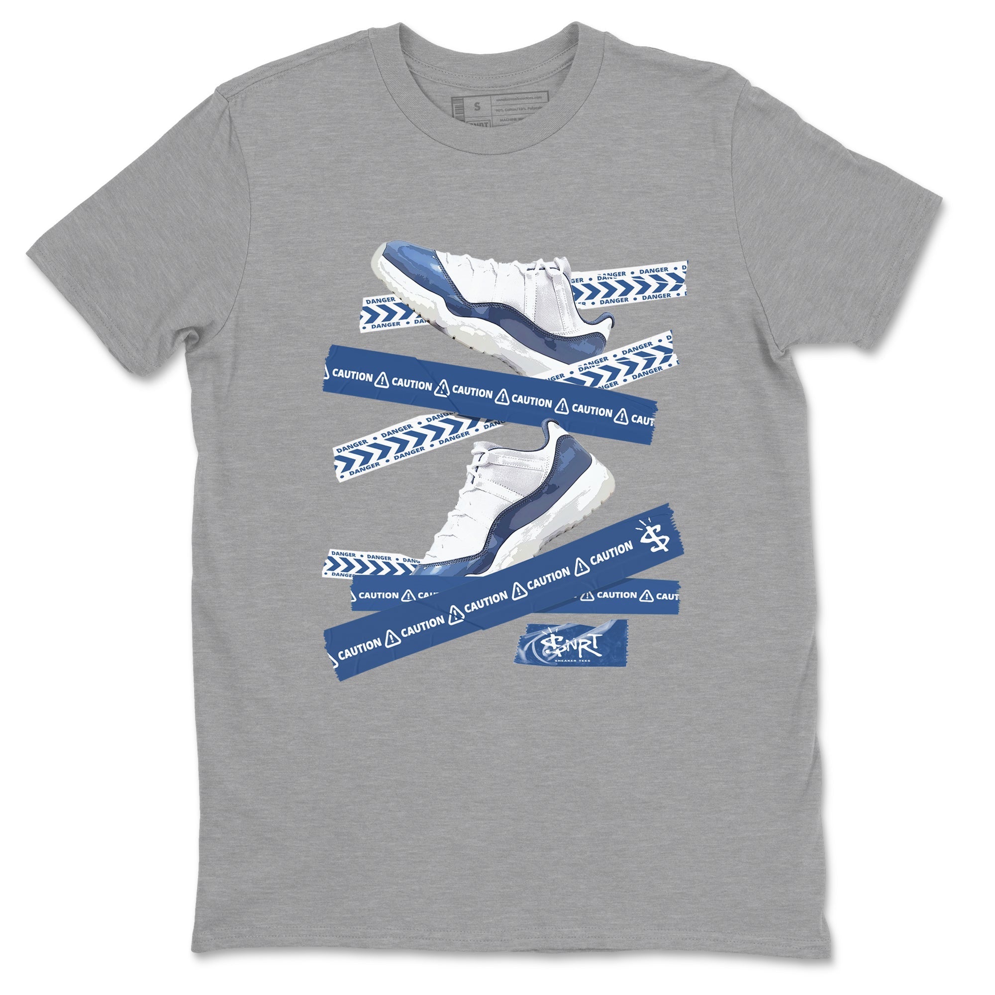 Caution Tape snkmatch Tees - Air Jordan 11 Diffused Blue