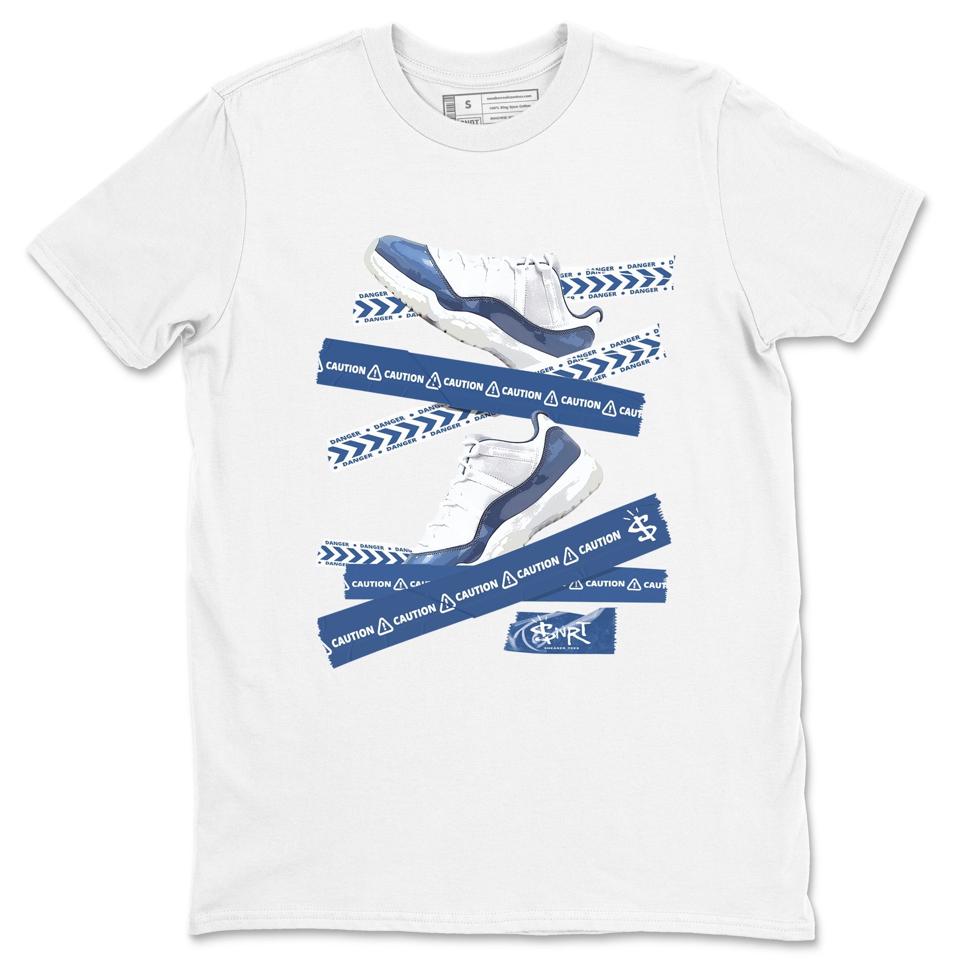 Caution Tape snkmatch Tees - Air Jordan 11 Diffused Blue