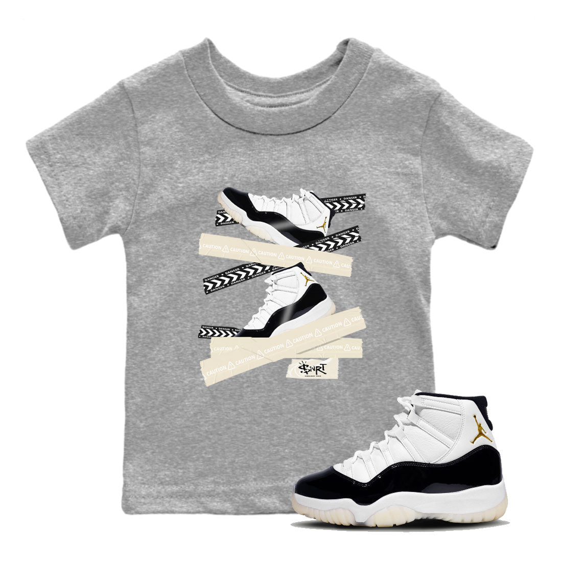 Caution Tape snkmatch Tee Kids - Air Jordan 11 Gratitude
