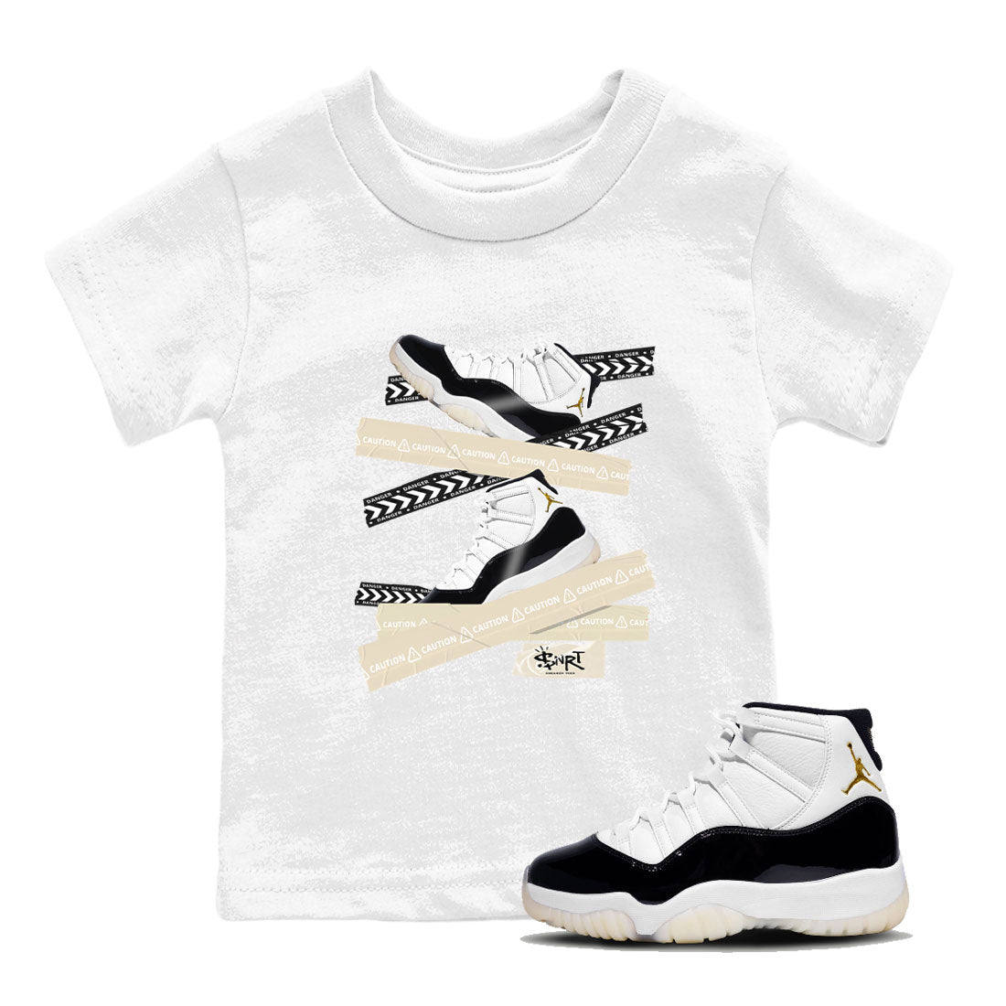 Caution Tape snkmatch Tee Kids - Air Jordan 11 Gratitude