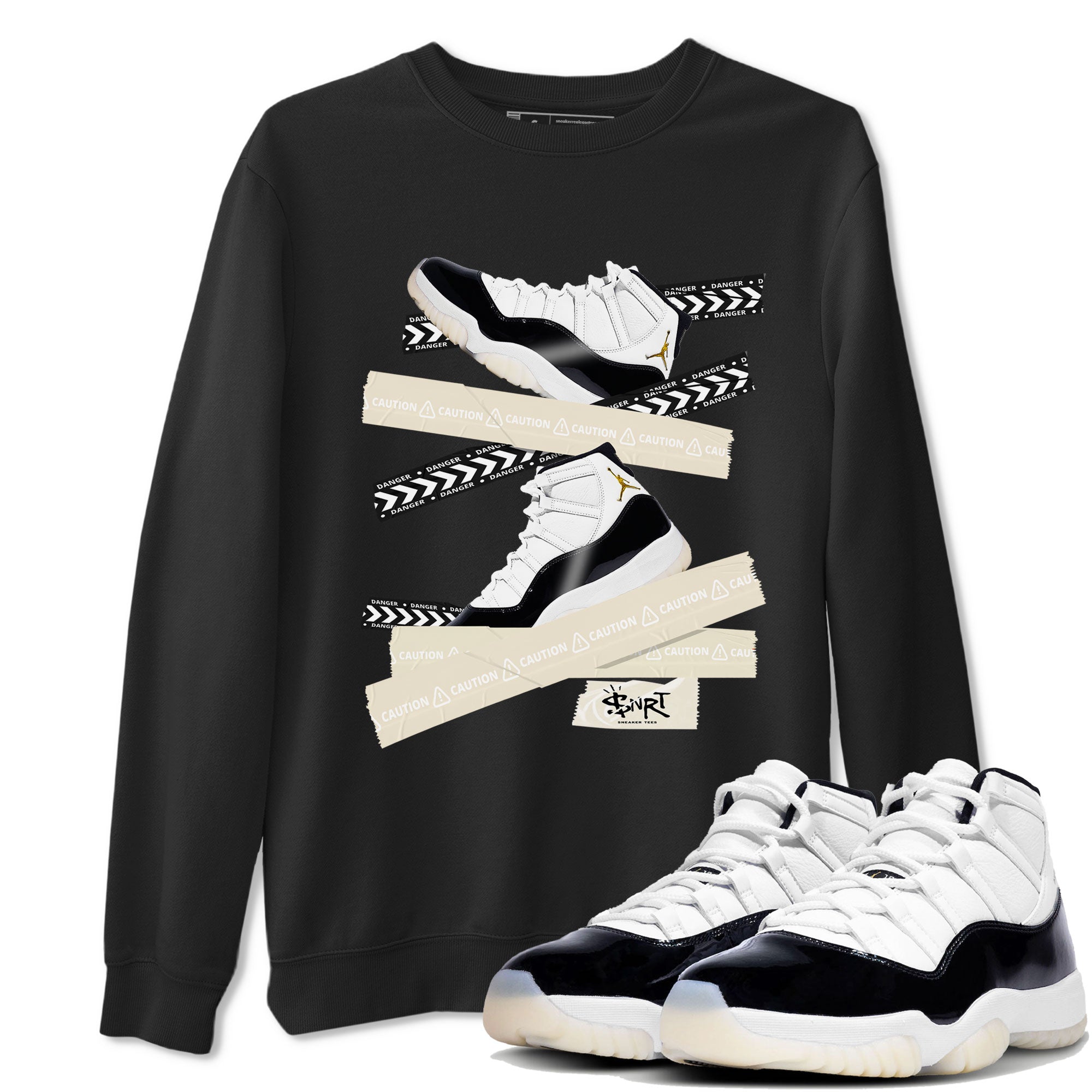 Caution Tape snkmatch Tee - Air Jordan 11 Gratitude