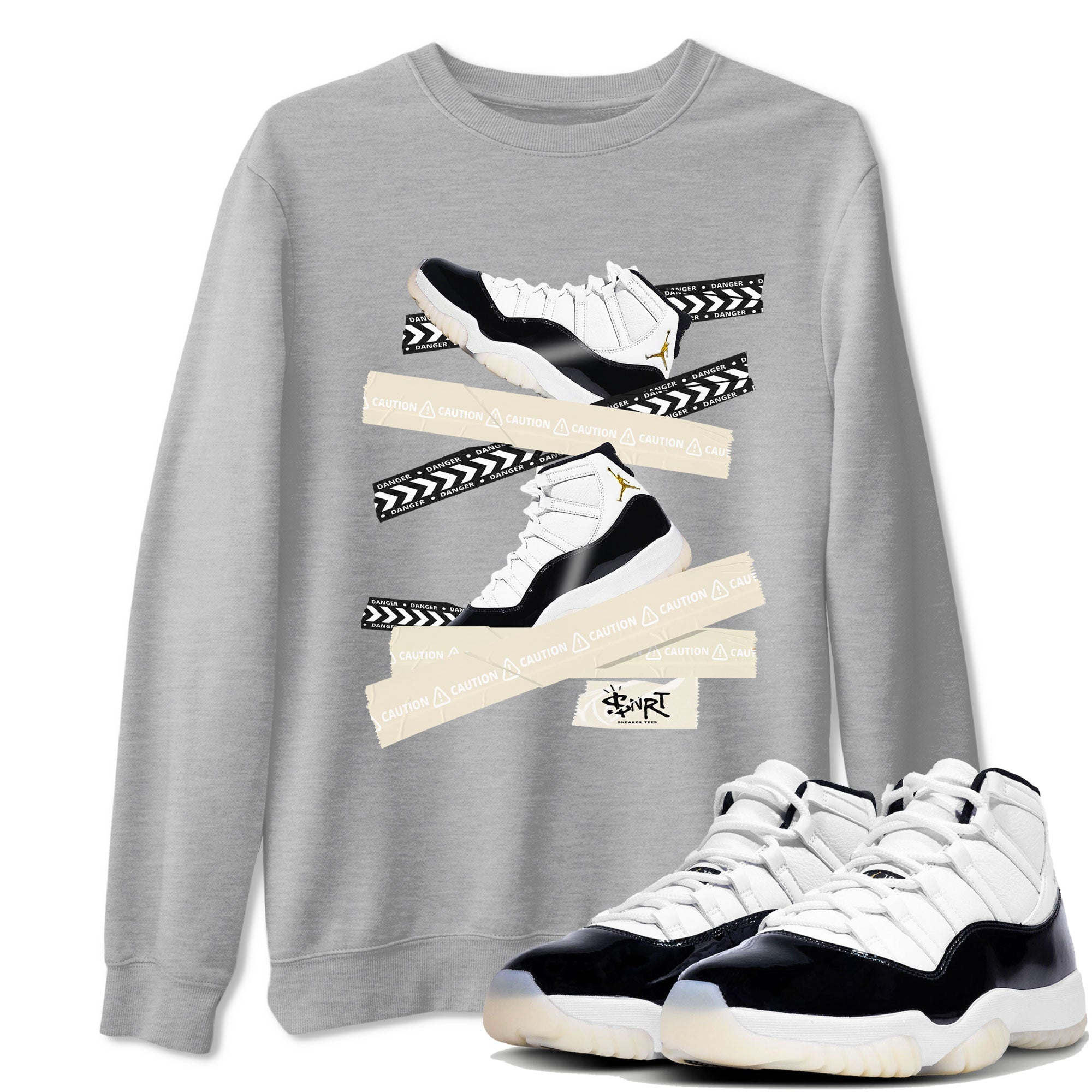 Caution Tape snkmatch Tee - Air Jordan 11 Gratitude