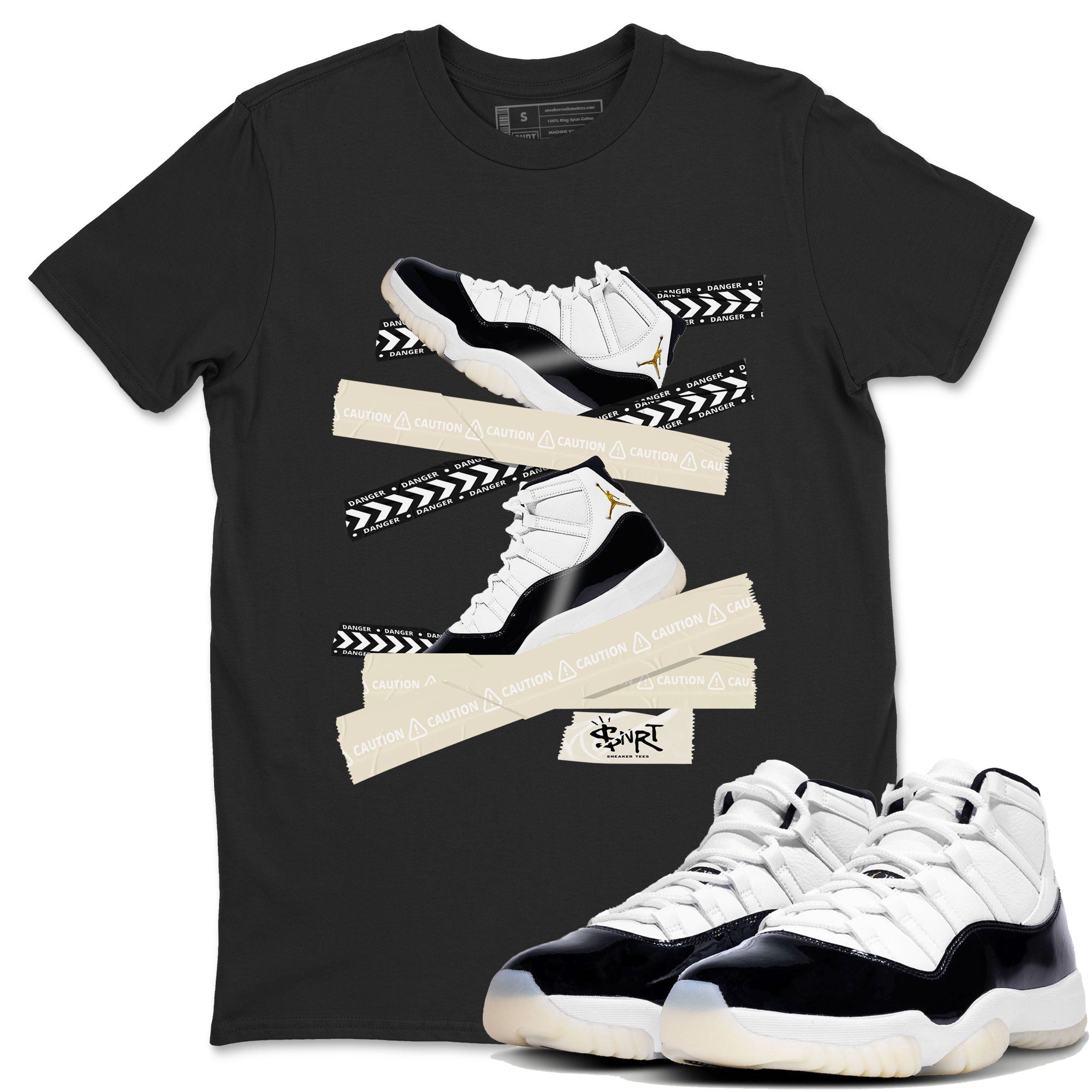 Caution Tape snkmatch Tee - Air Jordan 11 Gratitude