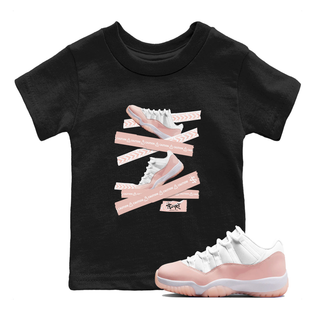 Caution Tape snkmatch Tees Kids - Air Jordan 11 Legend Pink