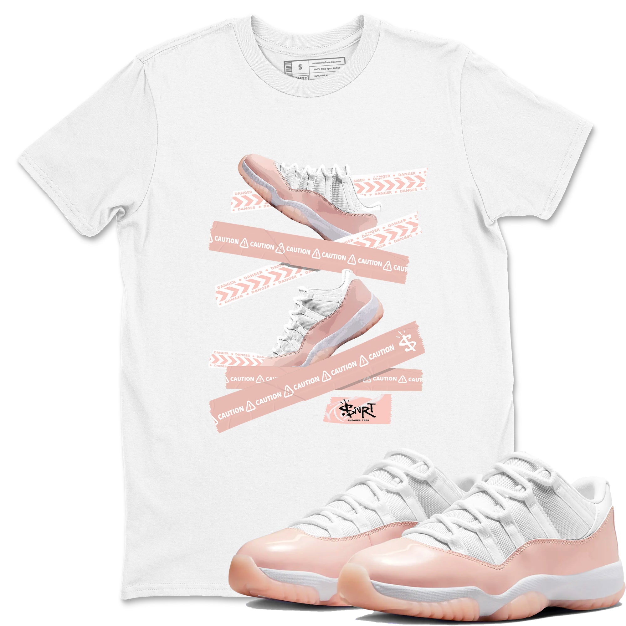 Caution Tape snkmatch Tees - Air Jordan 11 Legend Pink