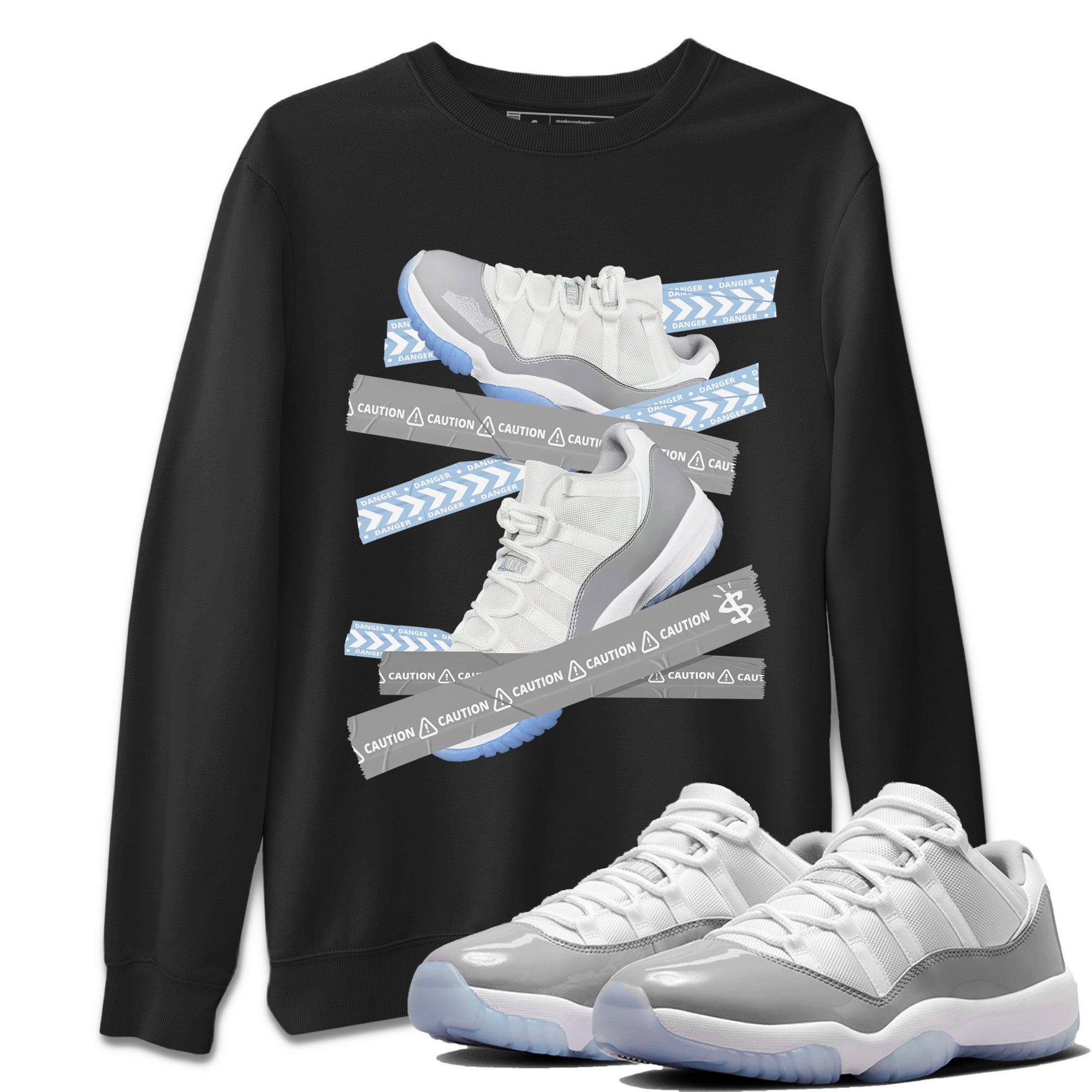 Caution Tape Unisex Tops - Air Jordan 11 White Cement
