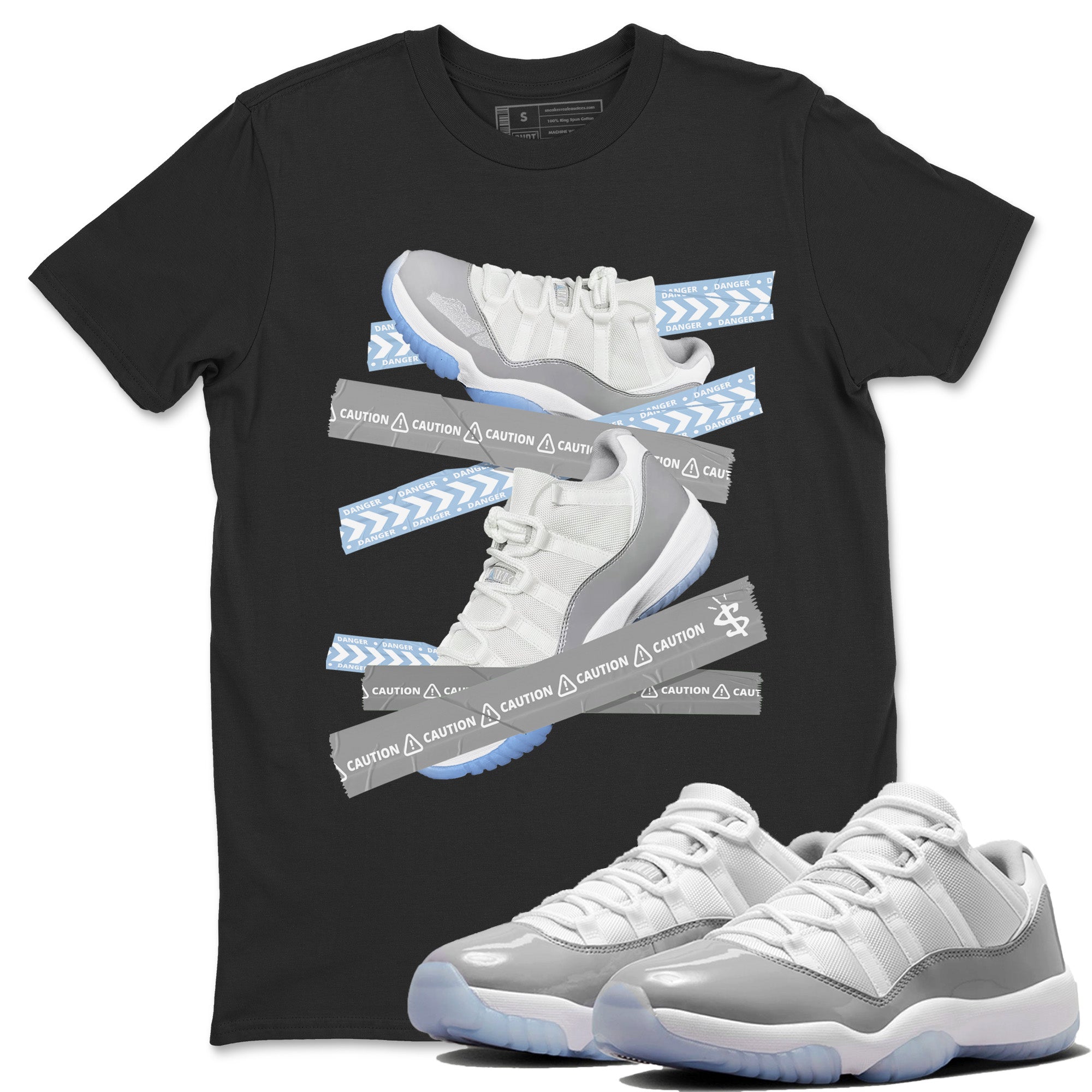 Caution Tape Unisex Tops - Air Jordan 11 White Cement