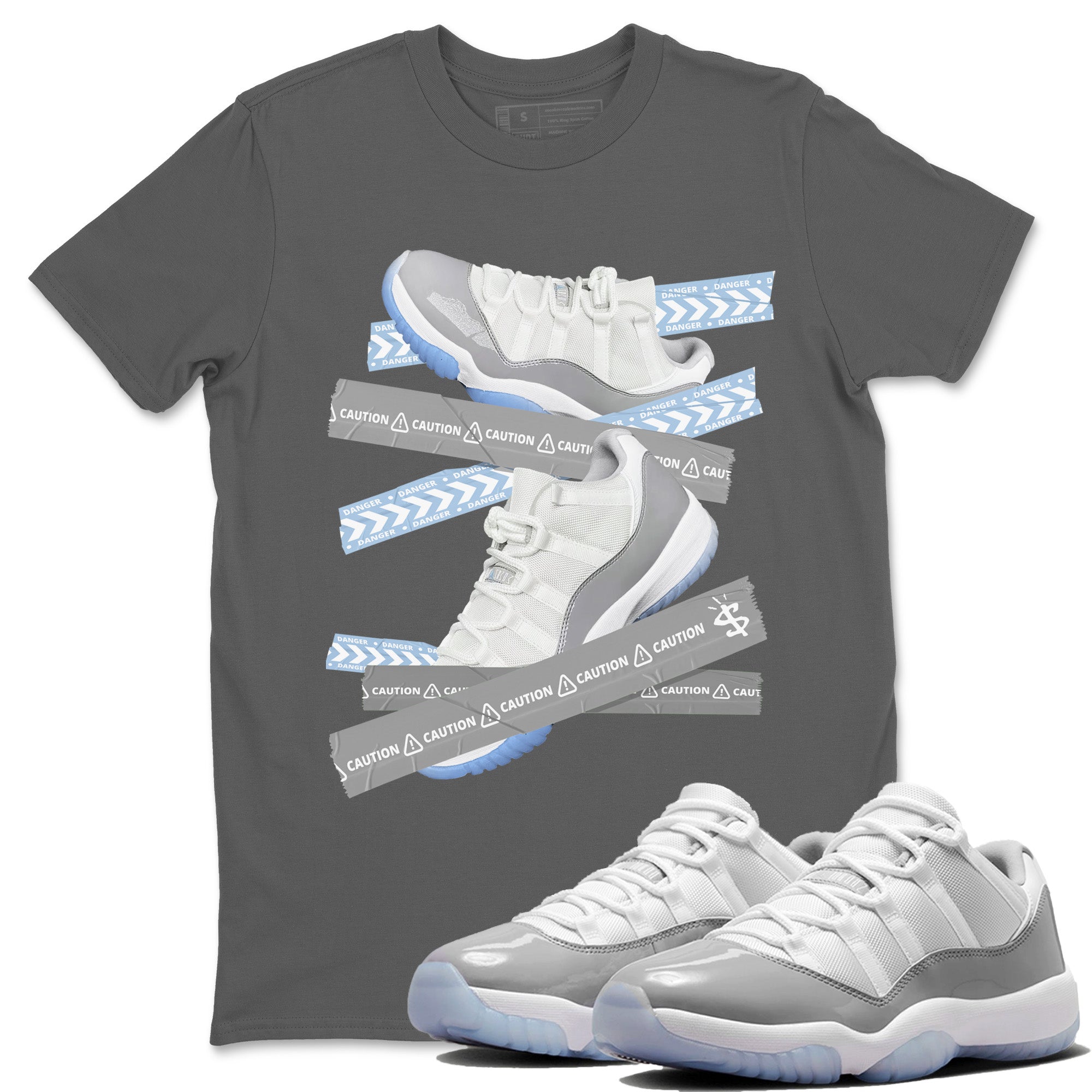 Caution Tape Unisex Tops - Air Jordan 11 White Cement