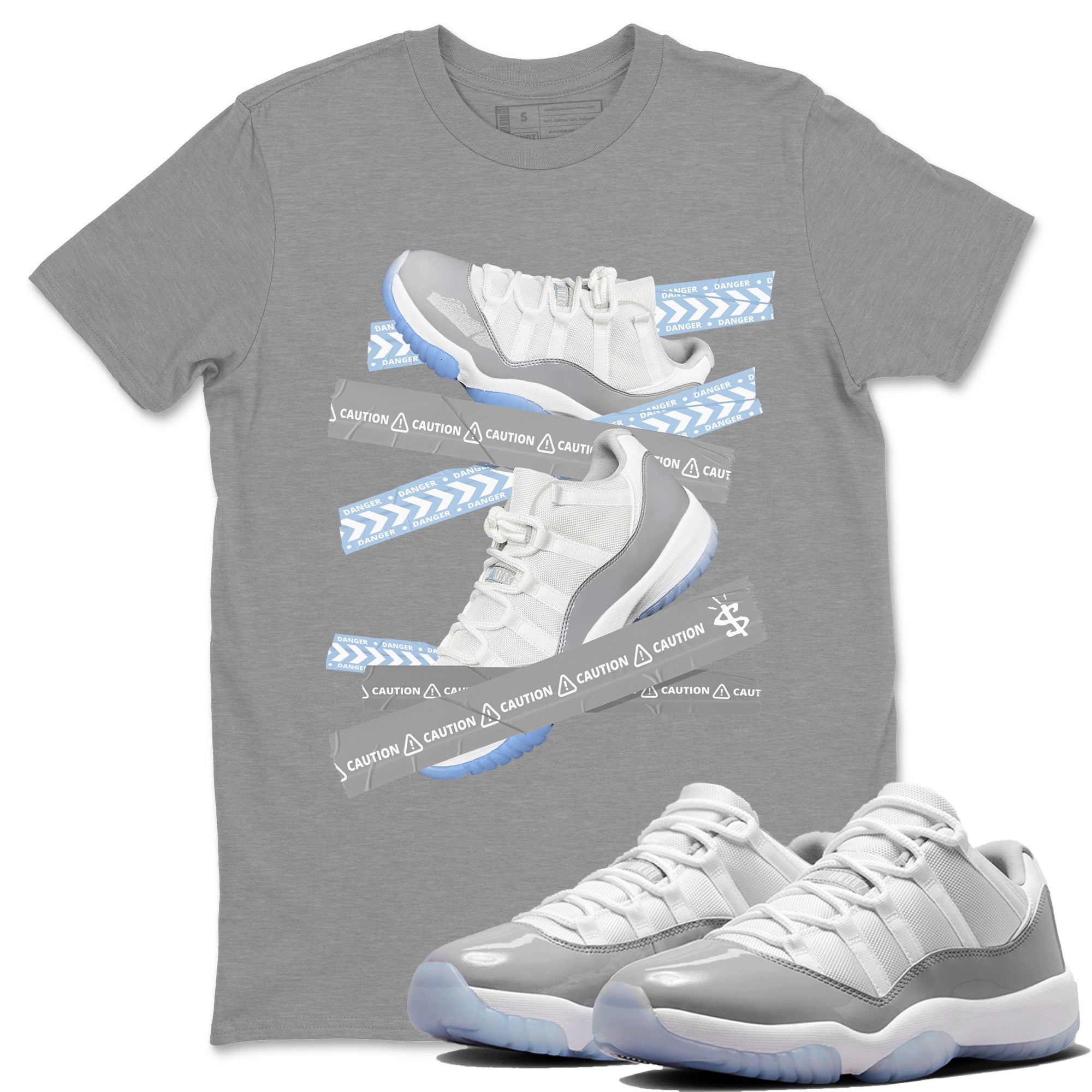 Caution Tape Unisex Tops - Air Jordan 11 White Cement