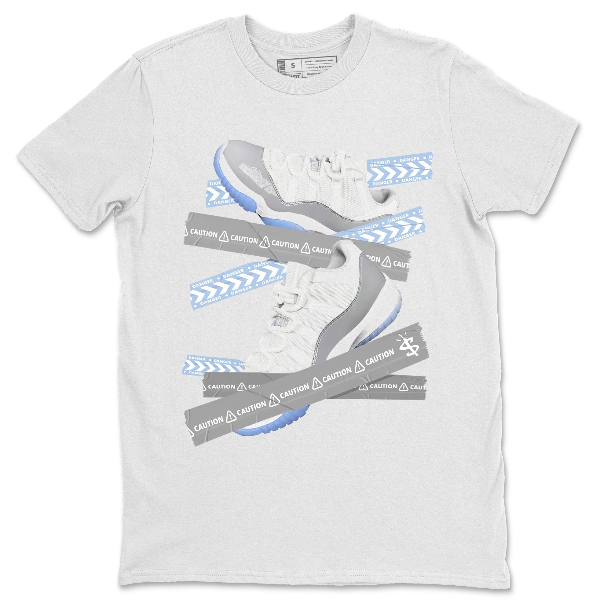 Caution Tape Unisex Tops - Air Jordan 11 White Cement