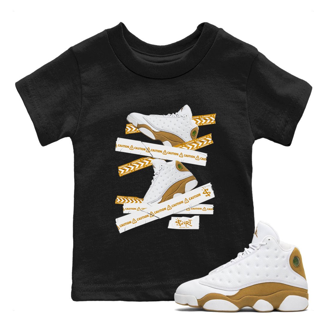 Caution Tape snkmatch Tee Kids - Air Jordan 13 Wheat