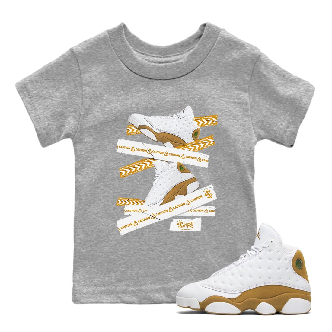 Caution Tape snkmatch Tee Kids - Air Jordan 13 Wheat