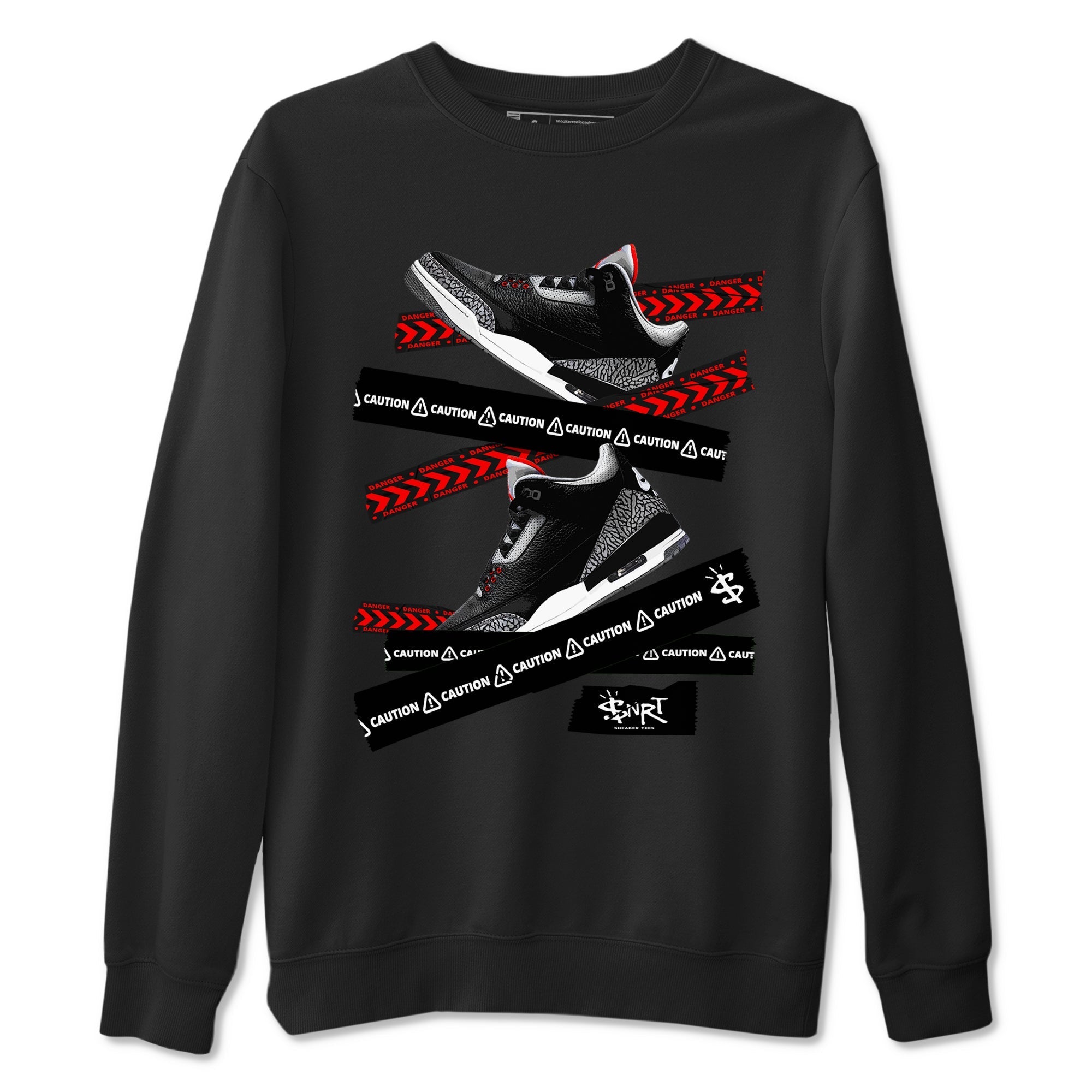 Caution Tape snkmatch Tees - Air Jordan 3 Black Cement