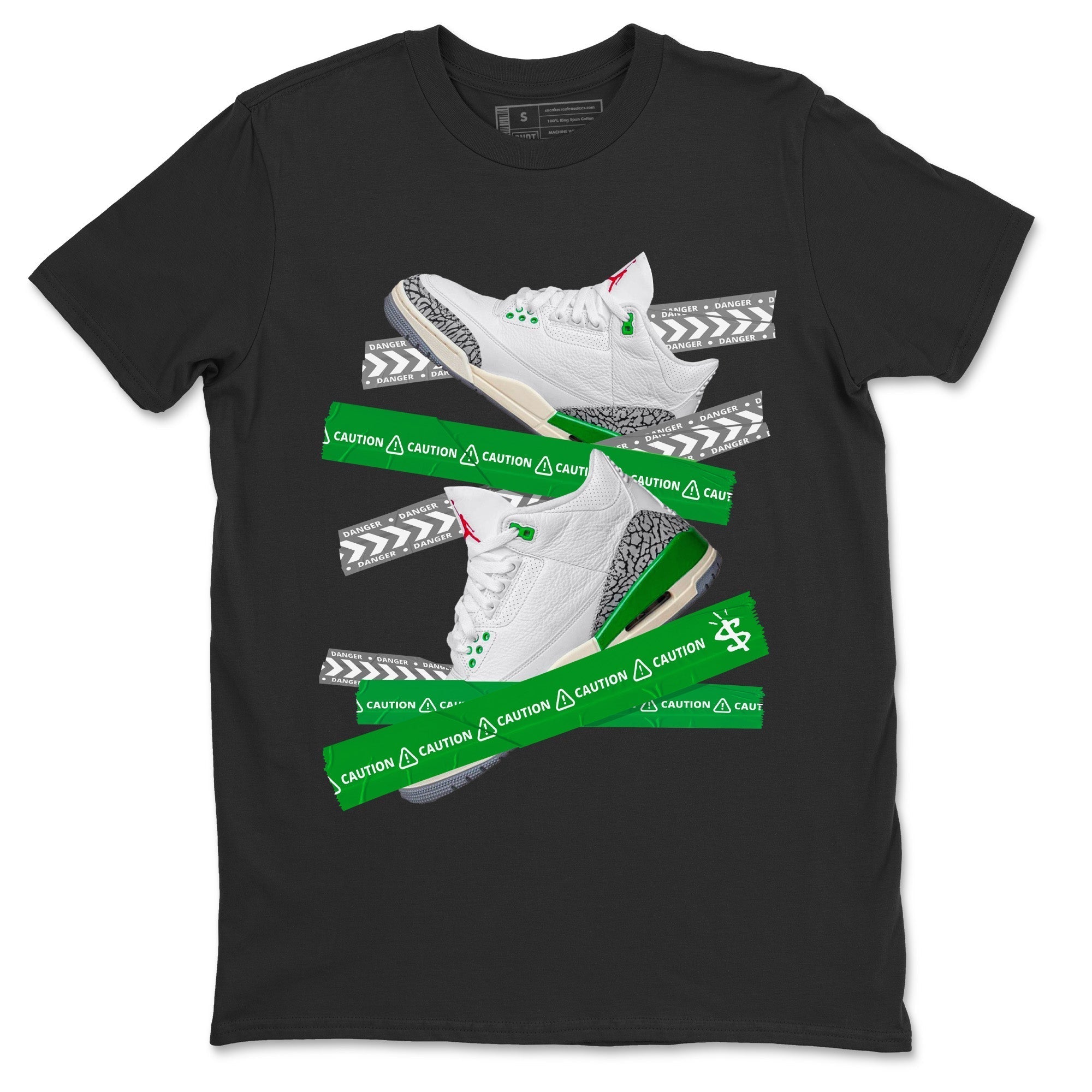 Caution Tape Unisex Tops - Air Jordan 3 Lucky Green