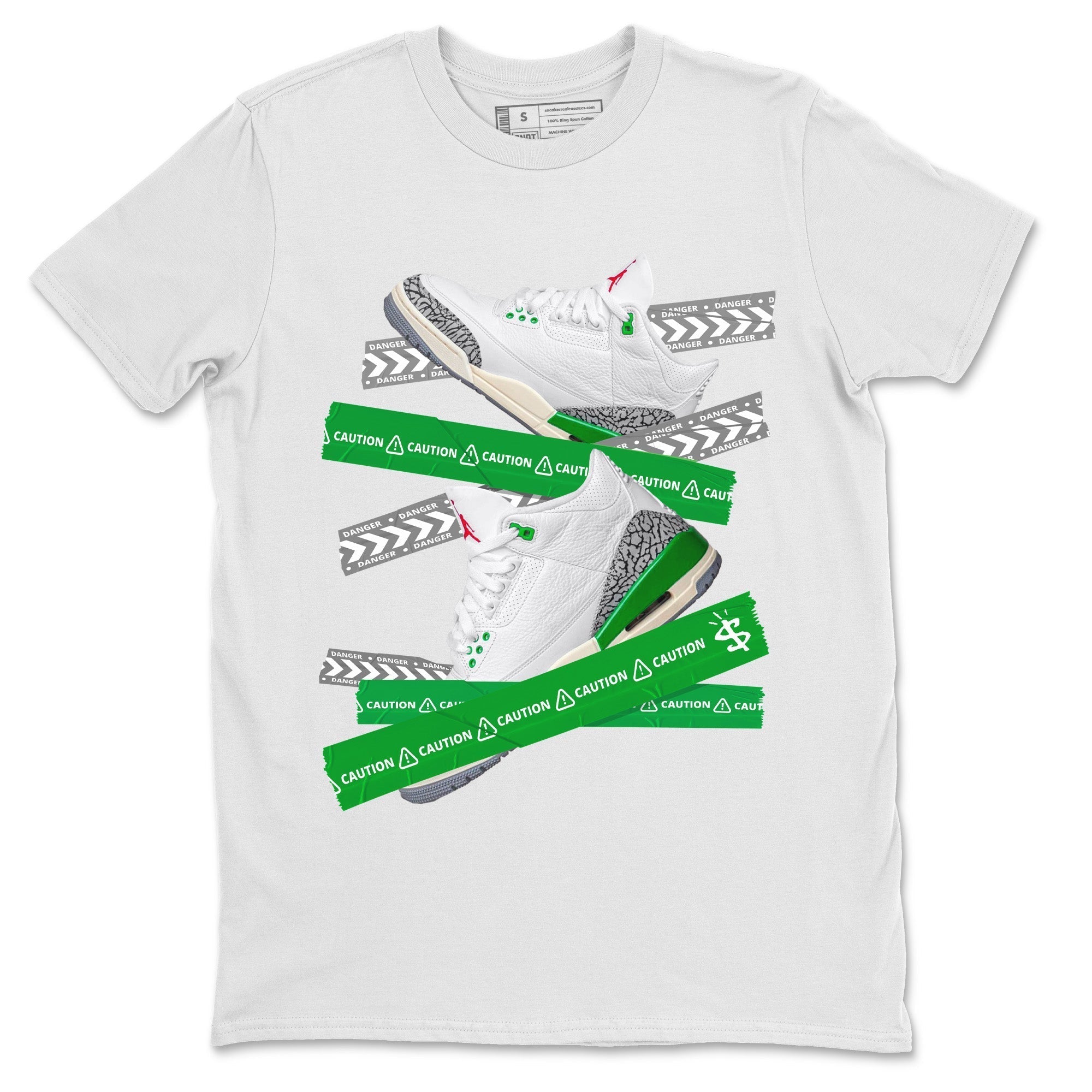 Caution Tape Unisex Tops - Air Jordan 3 Lucky Green