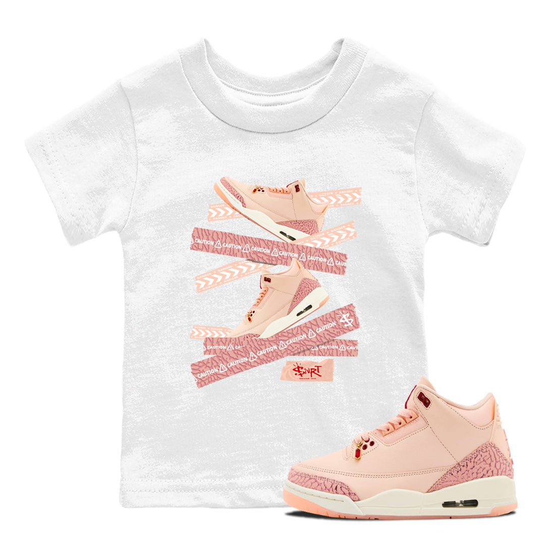 Caution Tape snkmatch Tees Kids - Air Jordan 3 Valentines Day