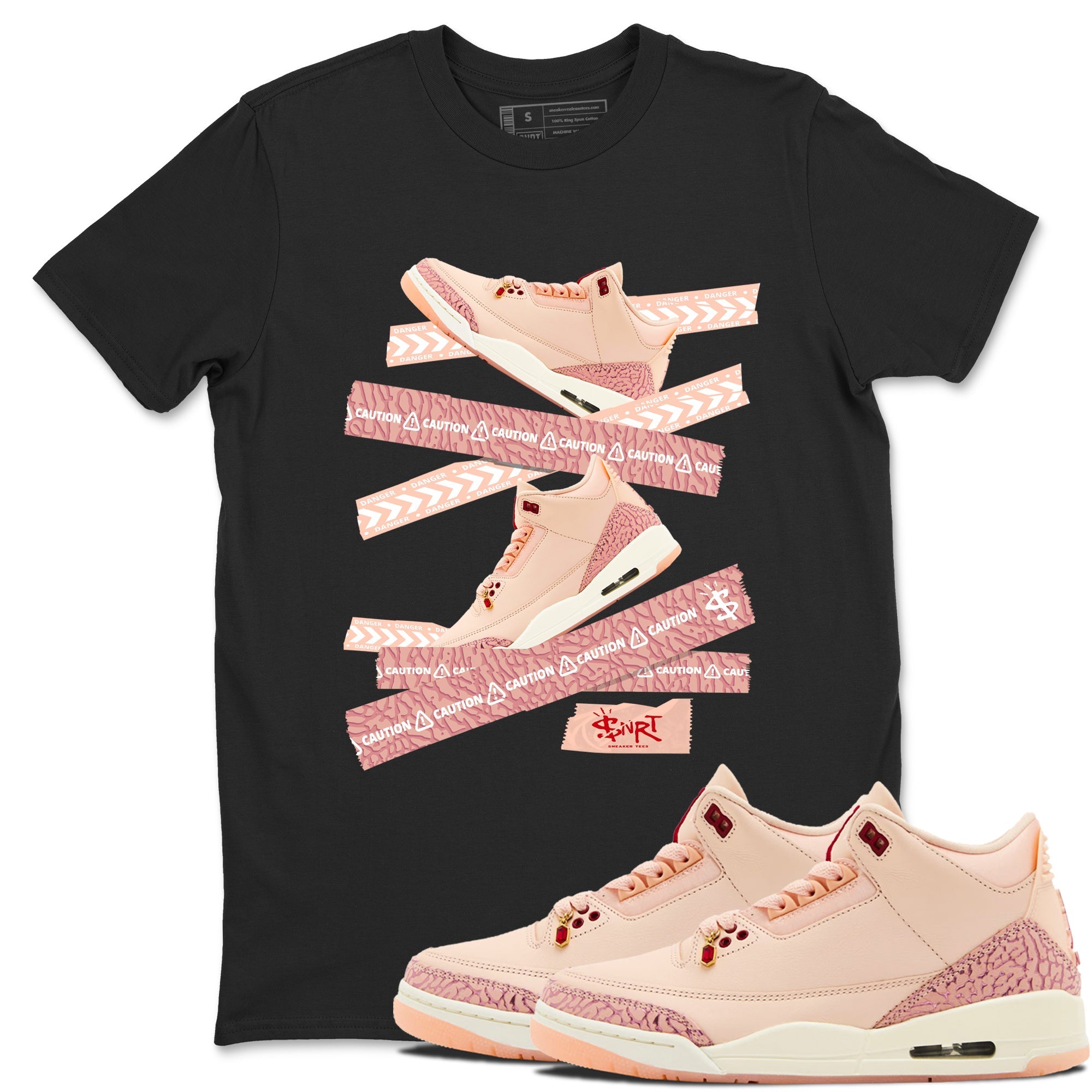 Caution Tape snkmatch Tees - Air Jordan 3 Valentines Day