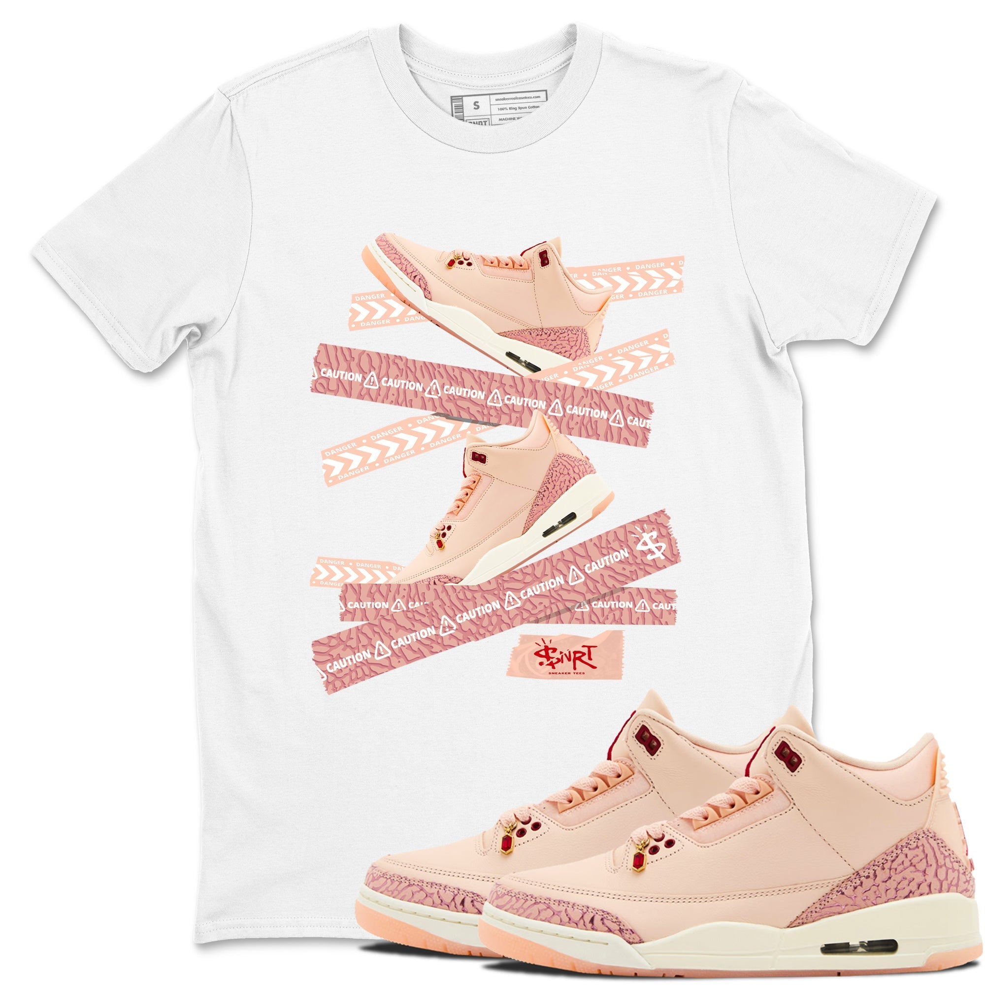 Caution Tape snkmatch Tees - Air Jordan 3 Valentines Day