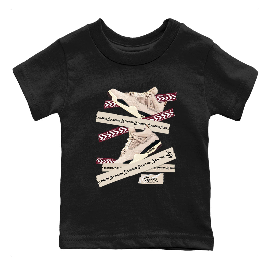 Caution Tape snkmatch Tees Kids - Air Jordan 4 A Ma Maniere x Fossil Stone