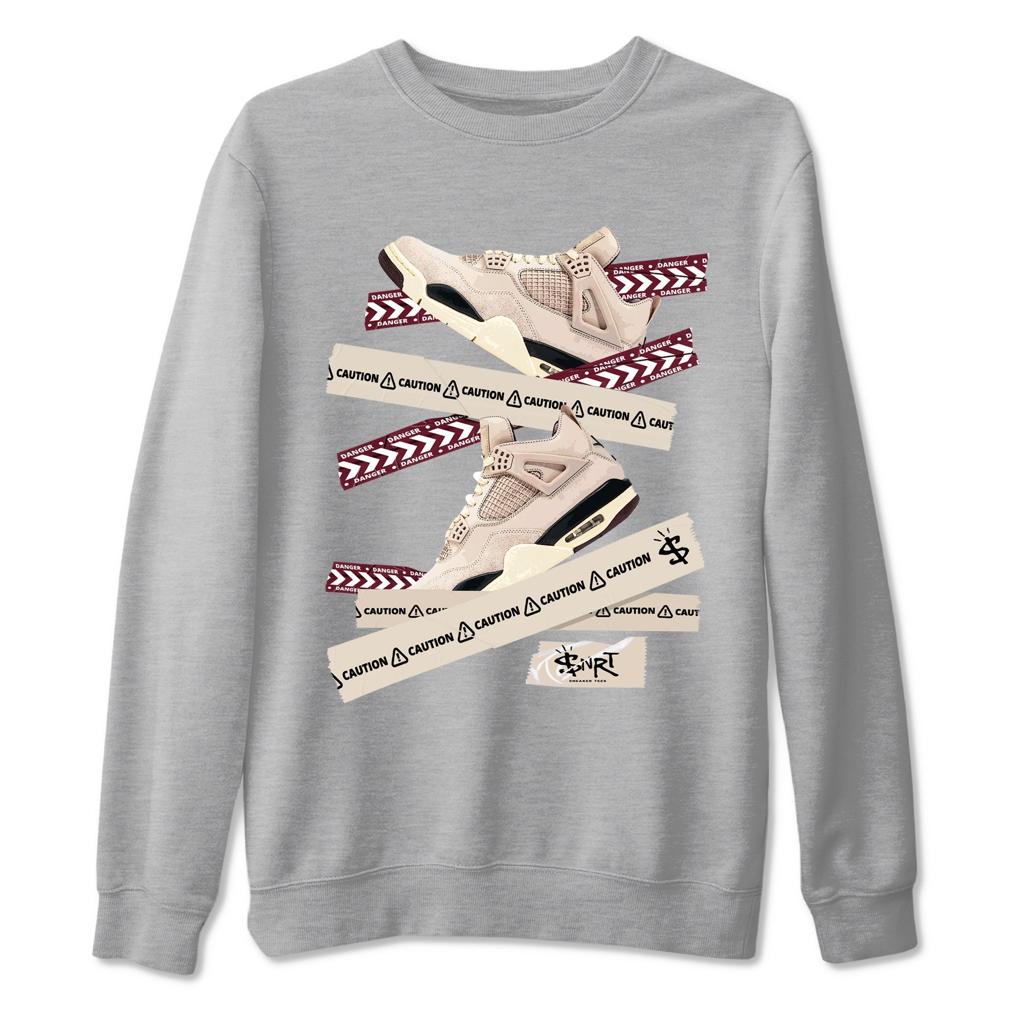 Caution Tape snkmatch Tees - Air Jordan 4 A Ma Maniere x Fossil Stone