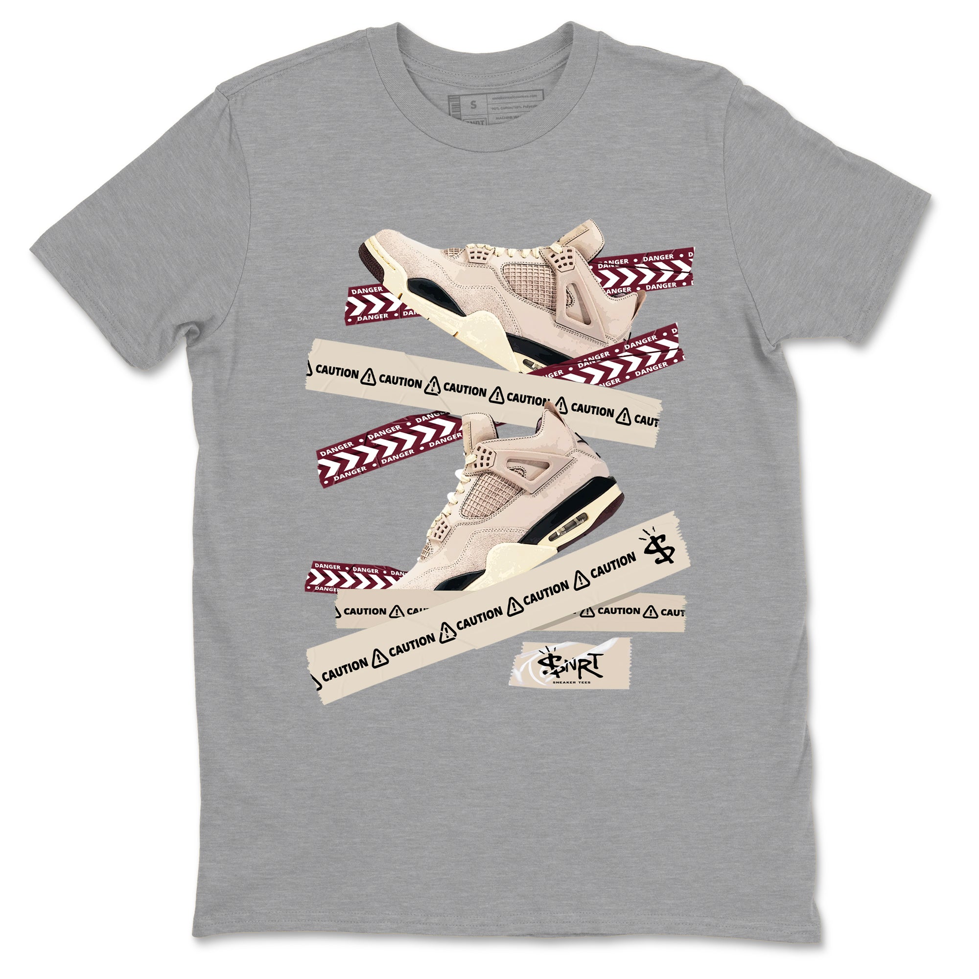 Caution Tape snkmatch Tees - Air Jordan 4 A Ma Maniere x Fossil Stone