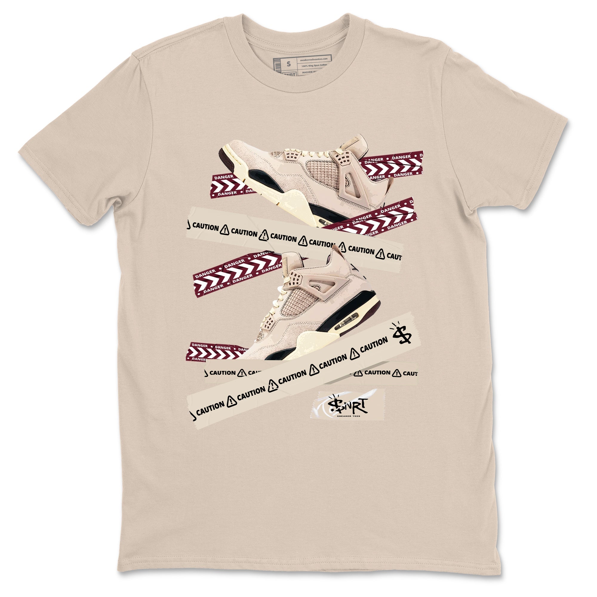 Caution Tape snkmatch Tees - Air Jordan 4 A Ma Maniere x Fossil Stone